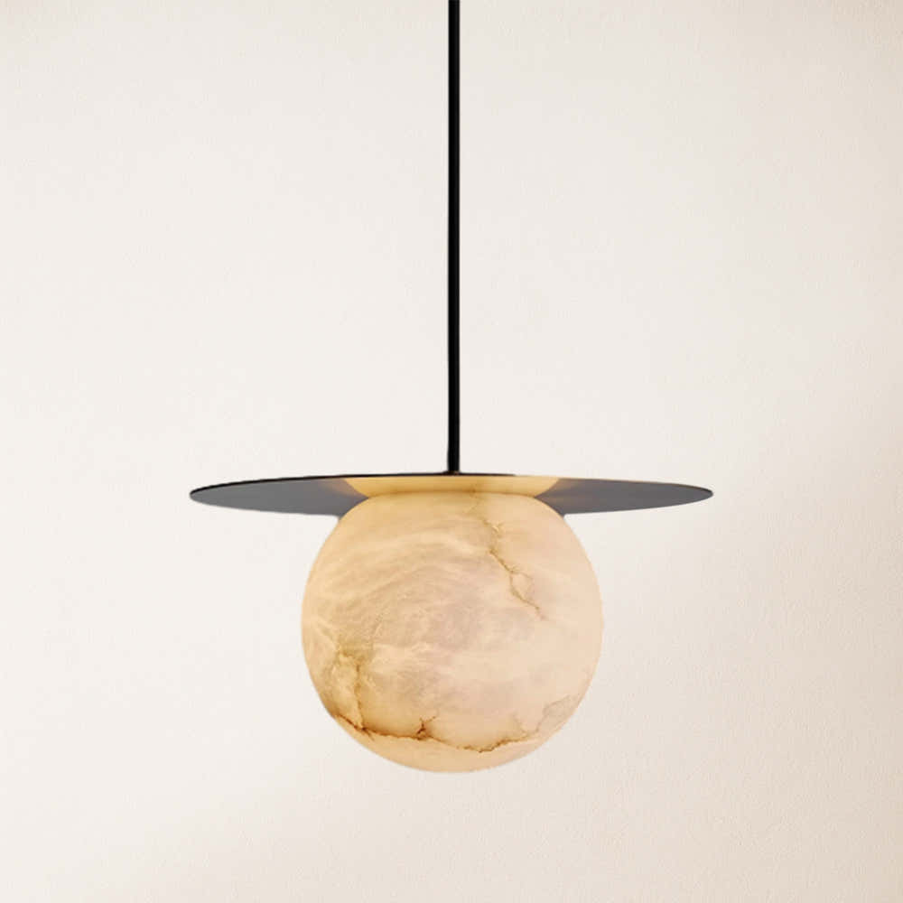 Dadaly Garfield Spanish Alabaster Small Art Bedside Pendant 10"D