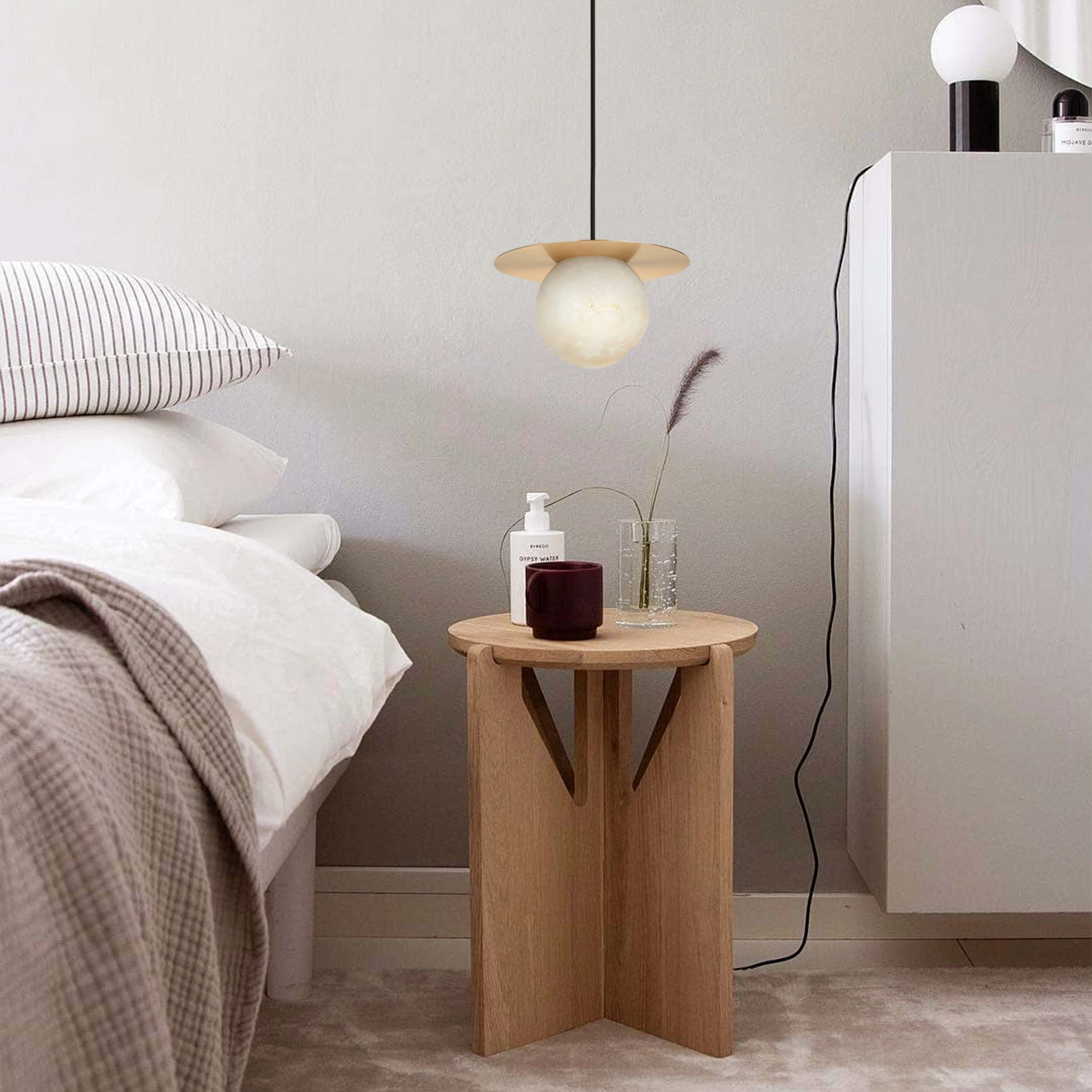 Dadaly Garfield Spanish Alabaster Small Art Bedside Pendant 10"D