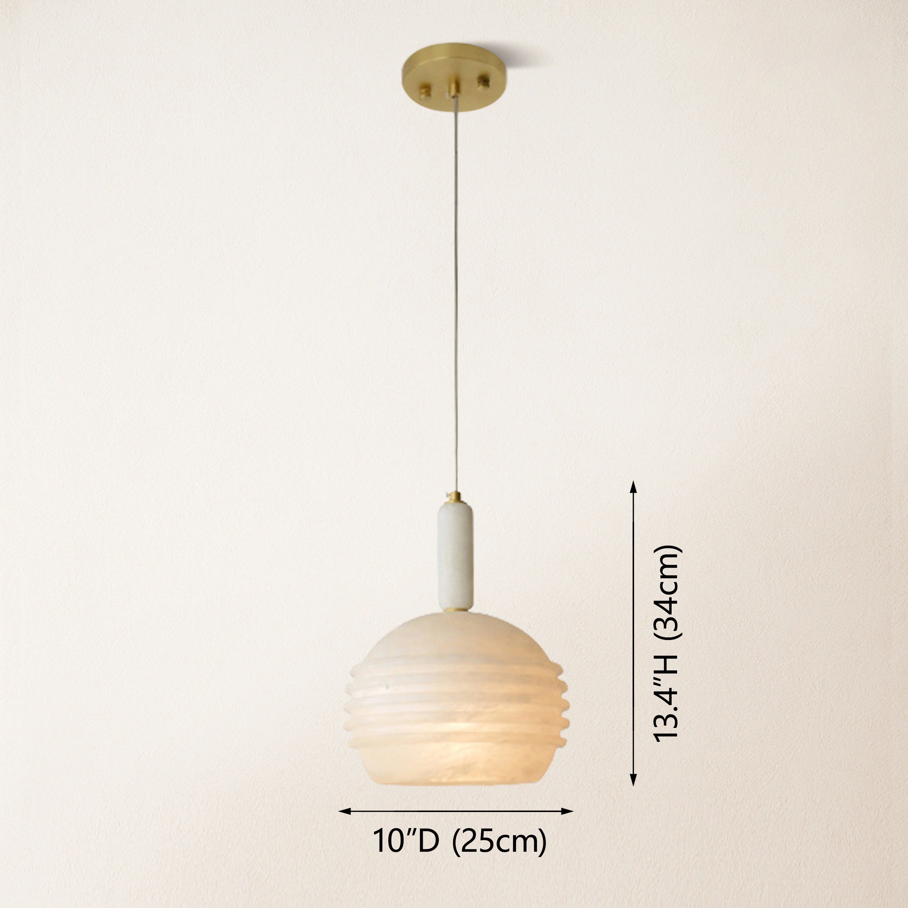 Dadaly Lottia Alabaster Small Art Pendant Light 10"D