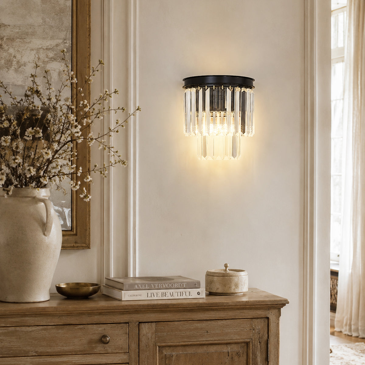 Oryana Crystal Icicle Wall Sconce 9.8"