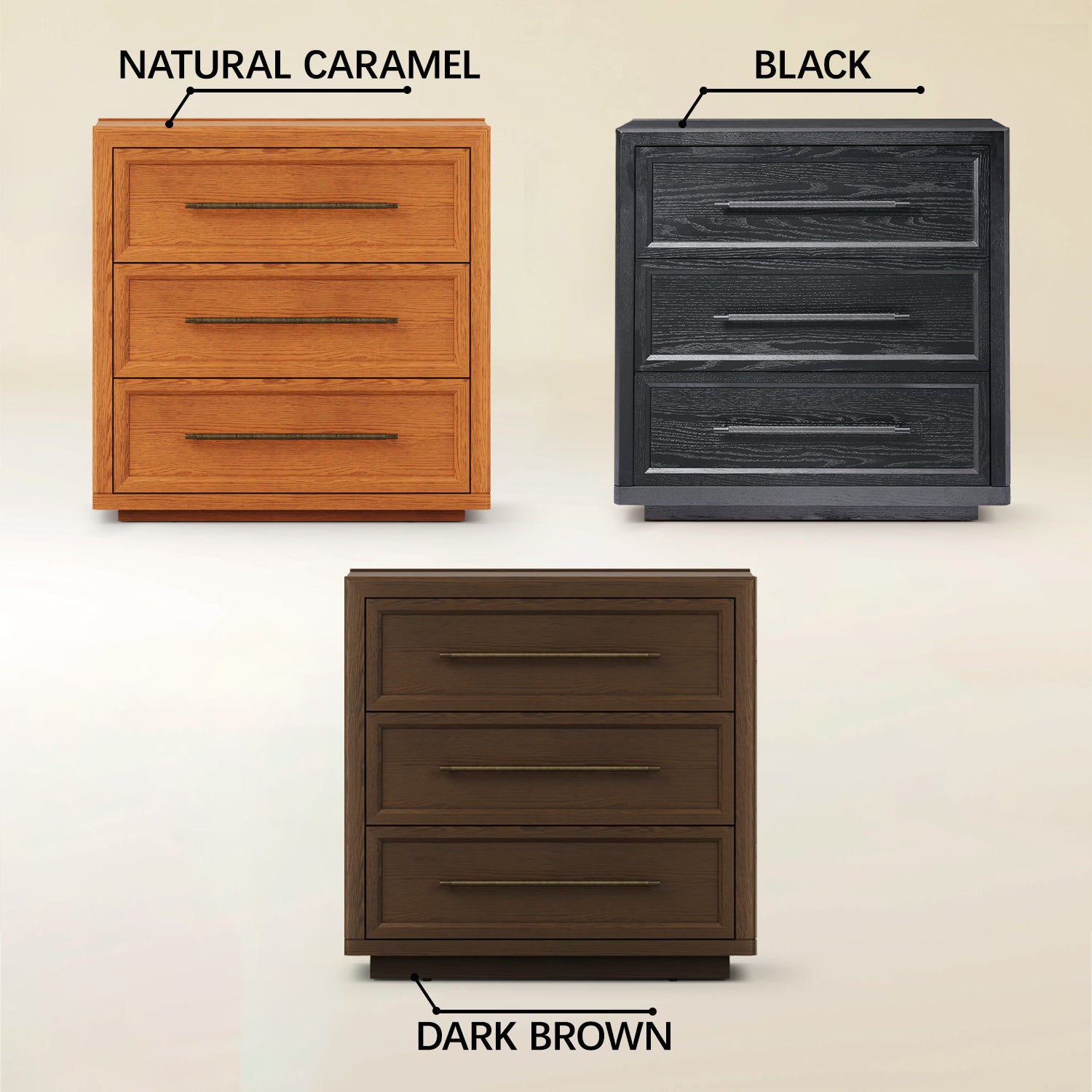 Alvar 95″ Oak 9-Drawer Chest(Set of 3)