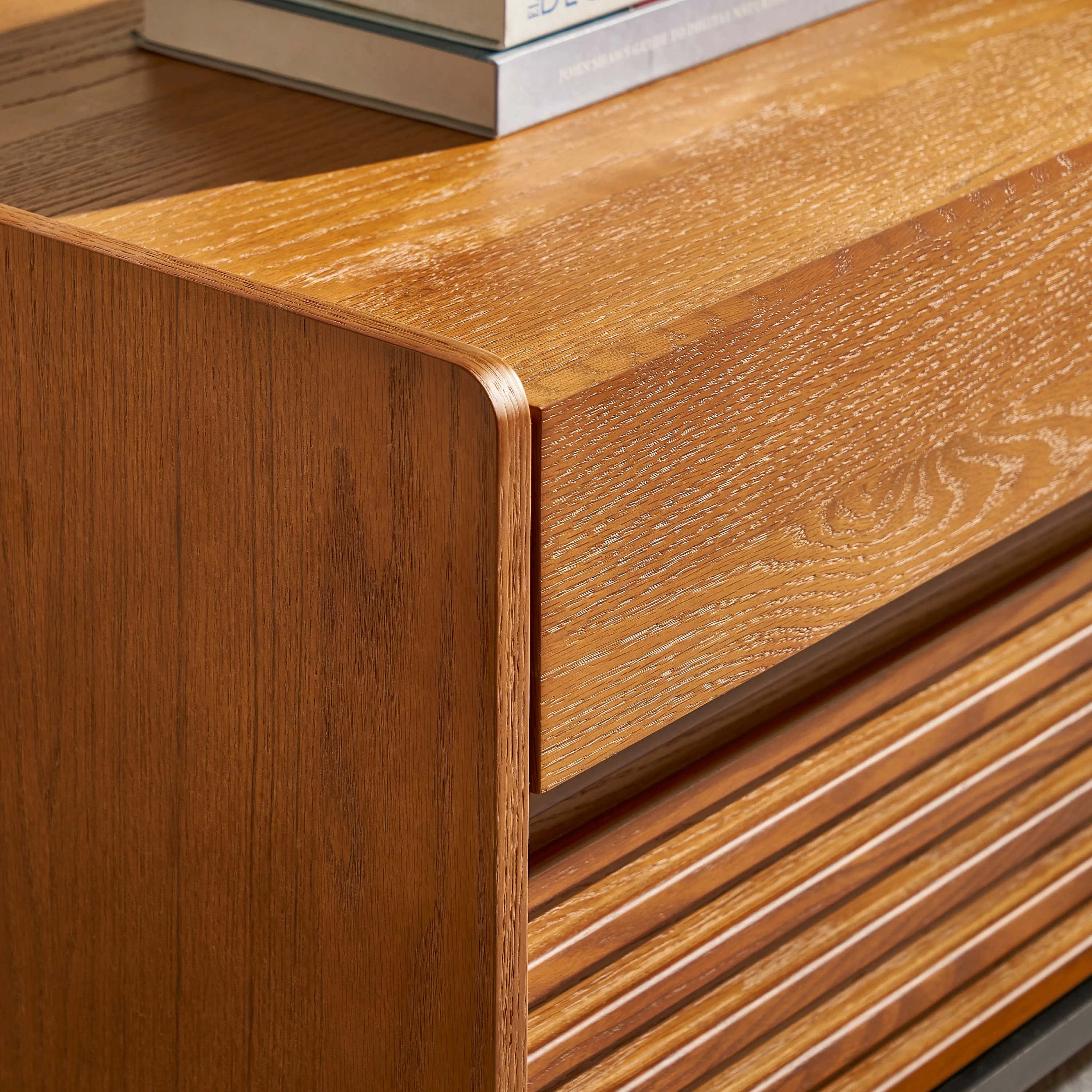 Devon Oak Media Console And Coffee Table Set