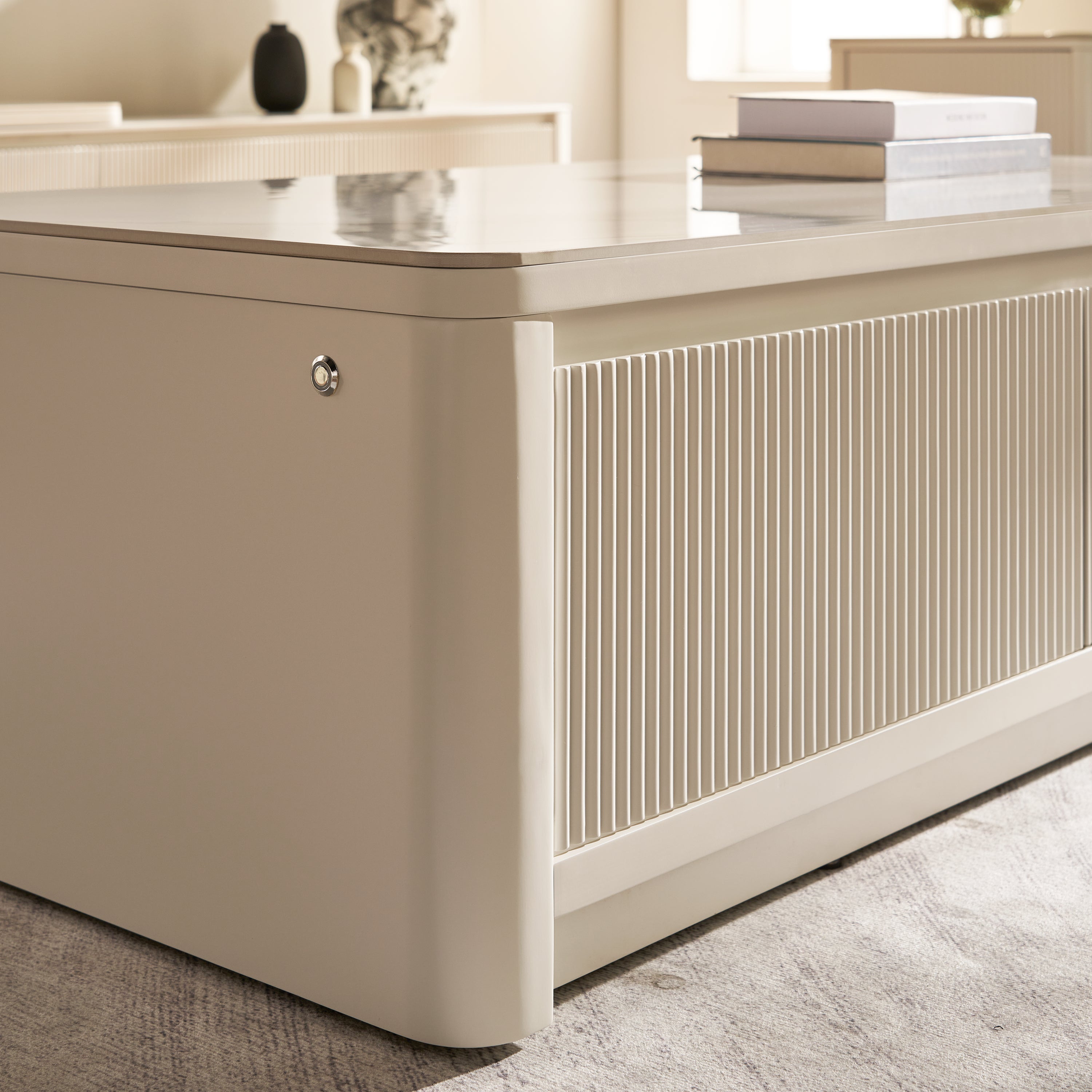 Celia Burnt Stone Coffee Table 47"