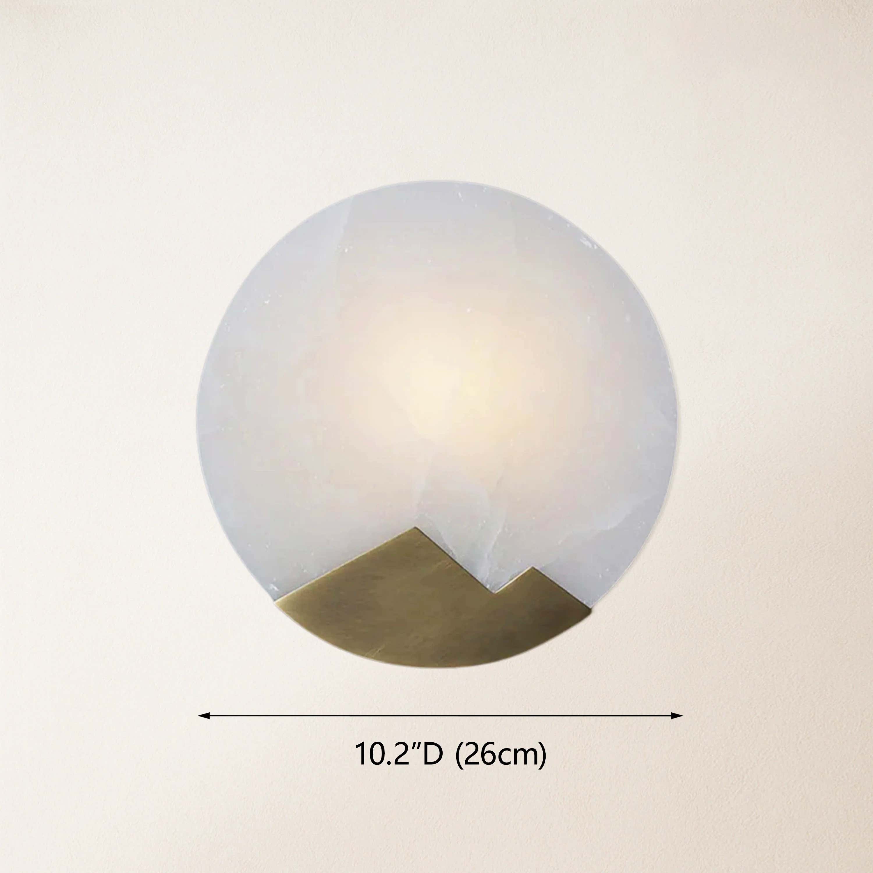 Egwent Alabaster Brass Sconce 8"D