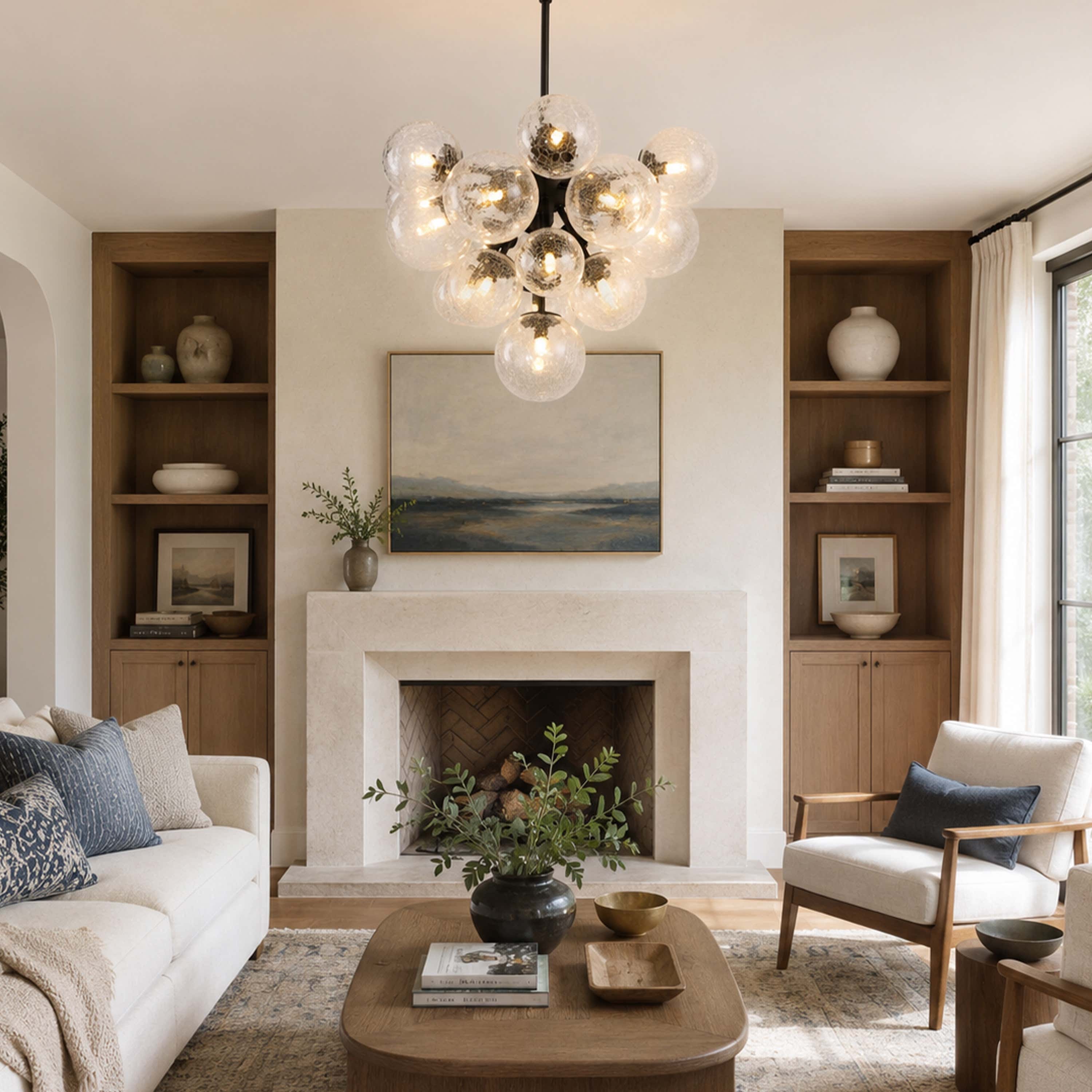 Elowen Crackled Glass Cluster Chandelier