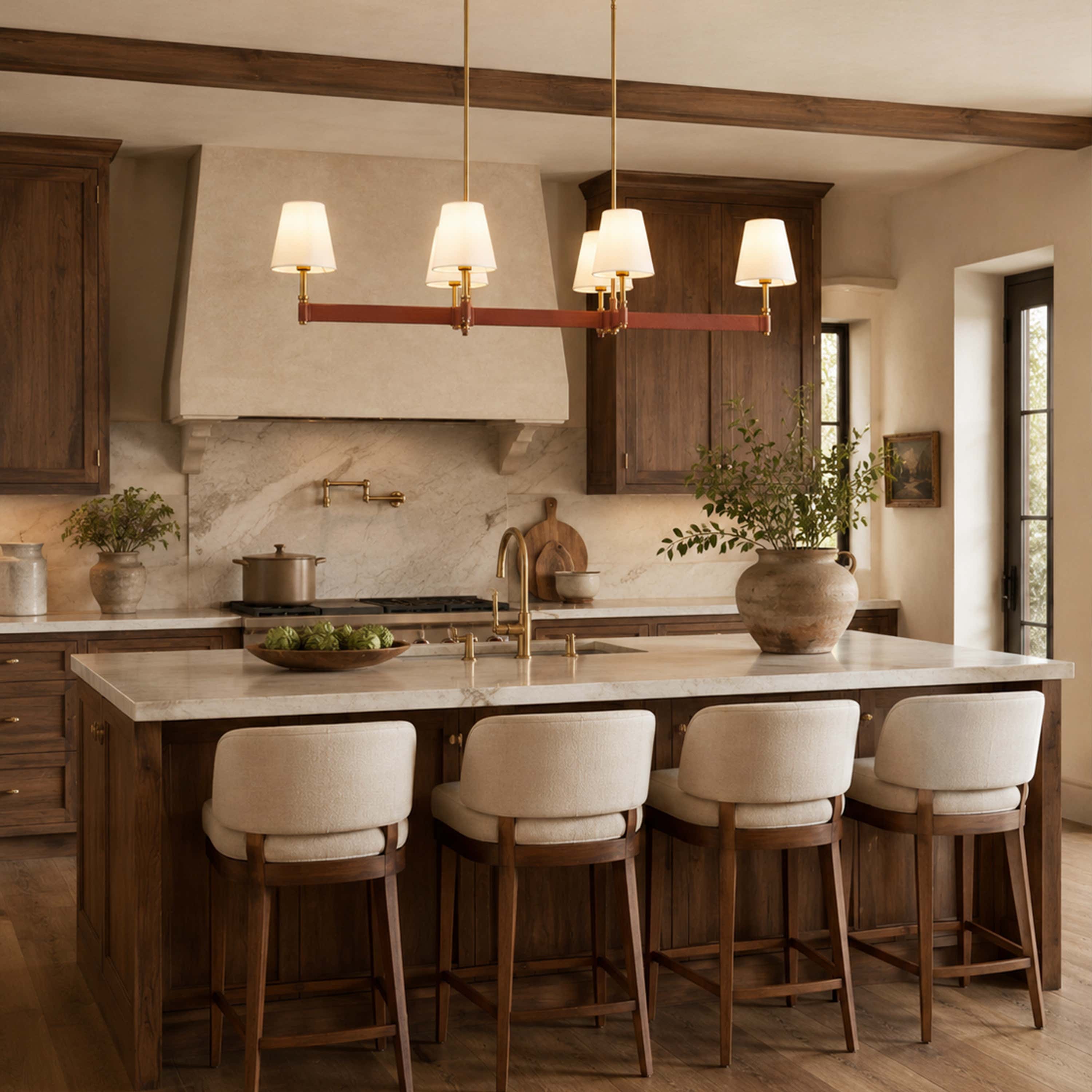 Corvella Leather Linear Chandelier