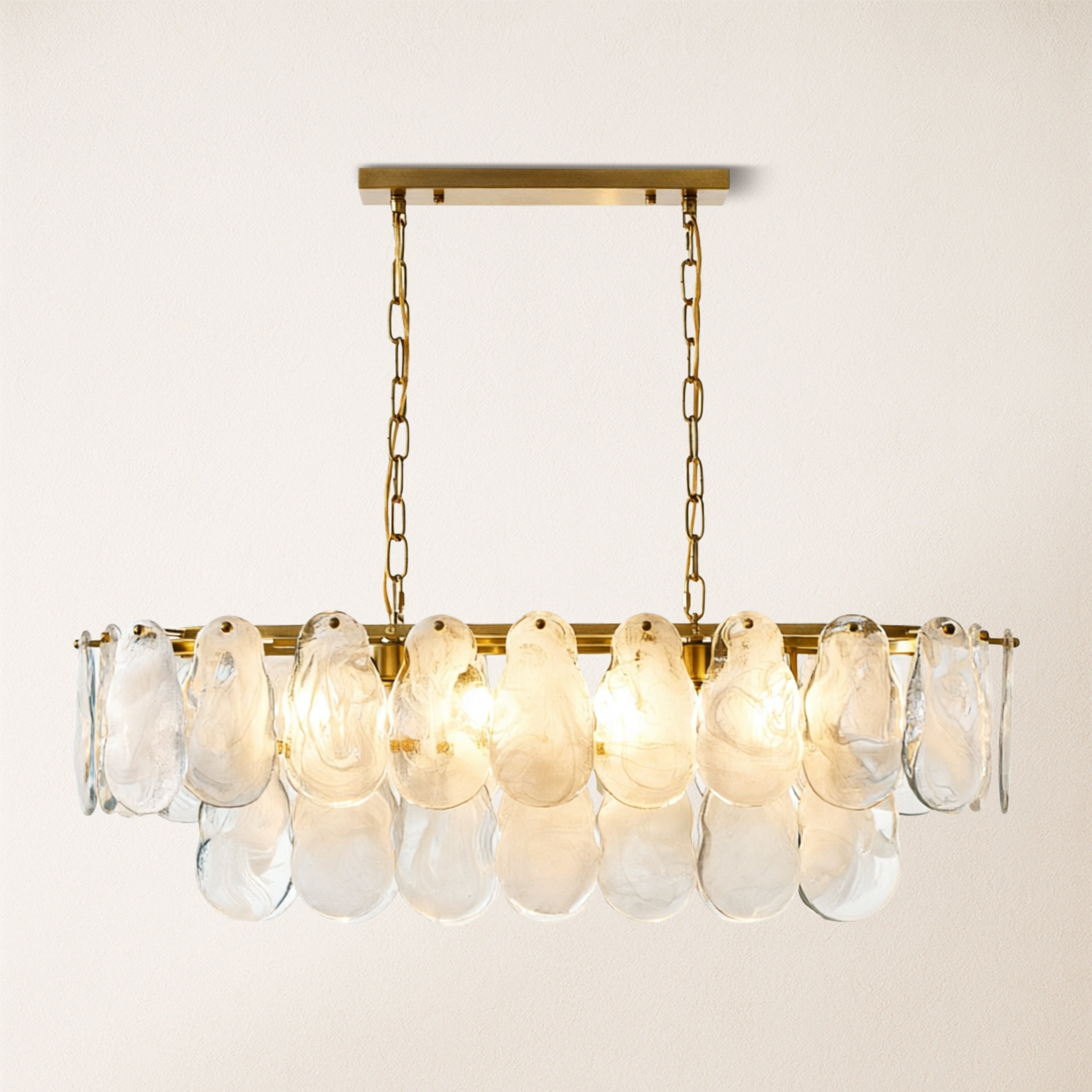 Elaris Glass Cloud Rectangular Chandelier 35"W