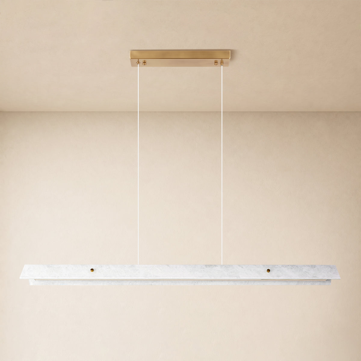 Pietra White Marble Linear Chandelier 49.2"D