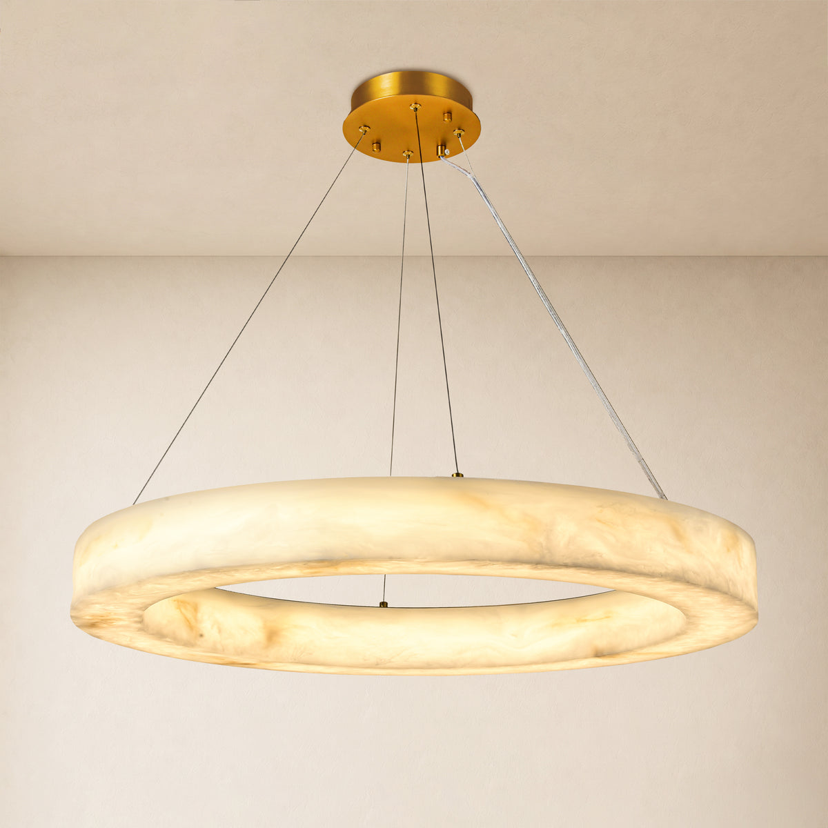 Neravelle Resin Ring Chandelier 30"D #Finish_Gold,Size_30"