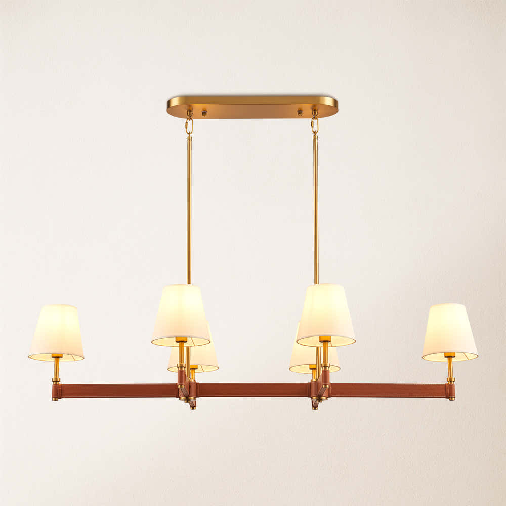 Corvella Leather Linear Chandelier 51"W