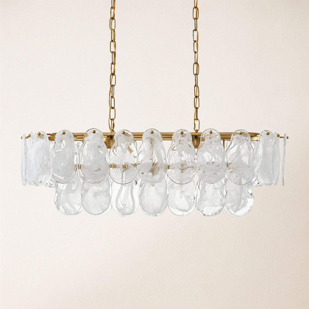 Elaris Glass Cloud Rectangular Chandelier 35"W
