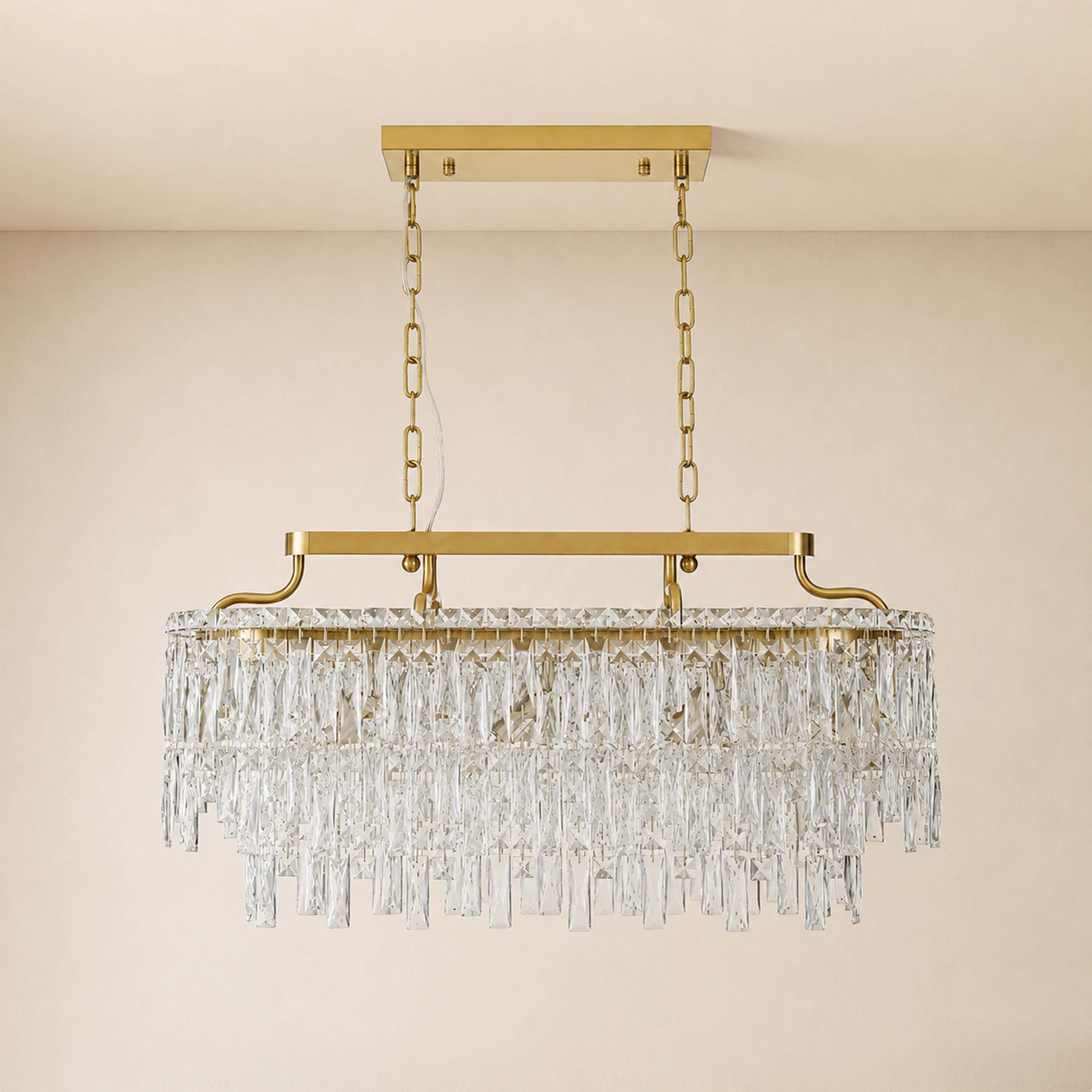 Lucentra Crystal Linear Chandelier 31"W