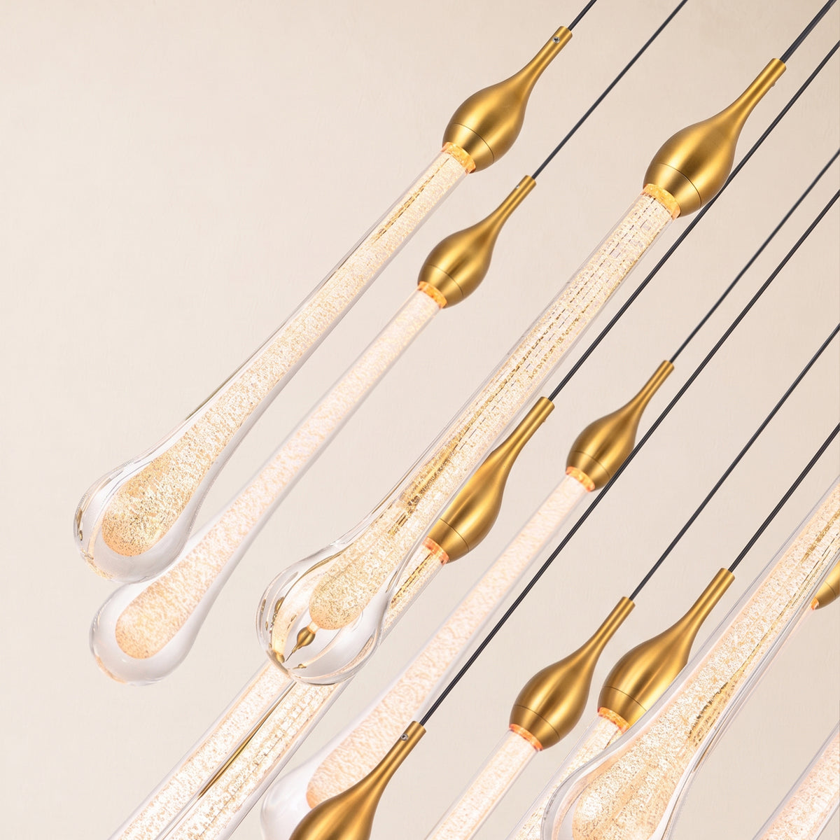 Olivene Glass Teardrop Round Chandelier 4.7"D