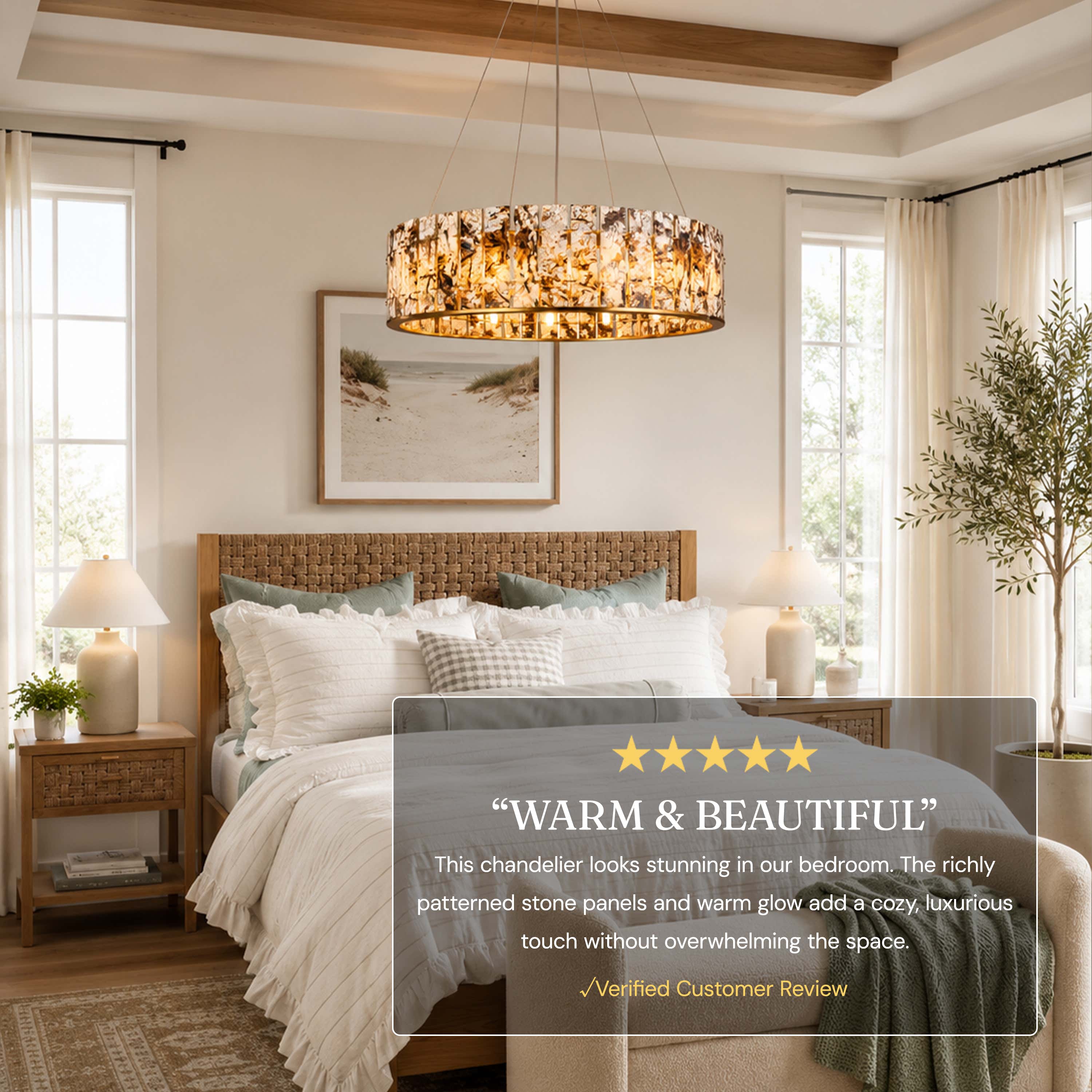 Pietra Marble Round Chandelier 23.6"D
