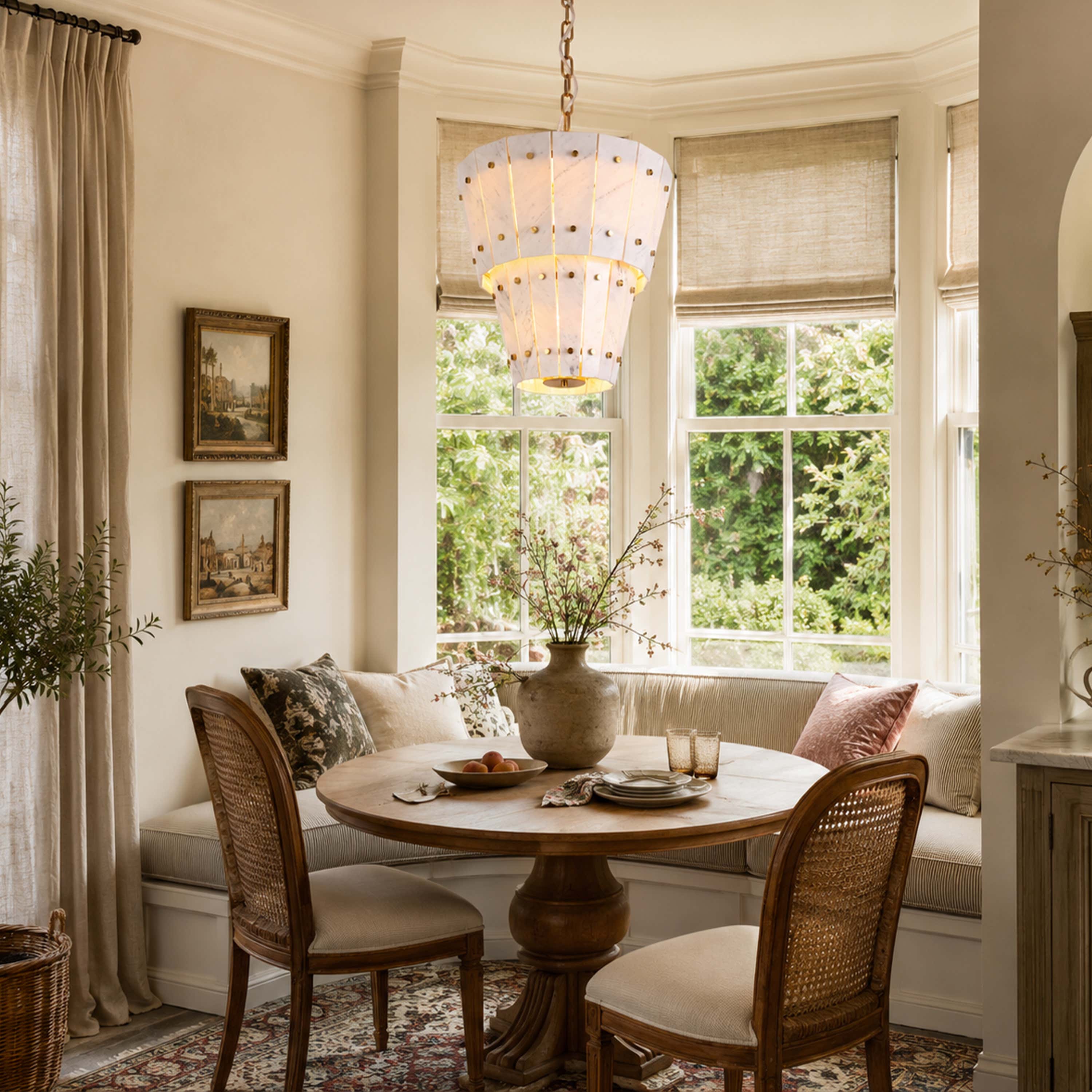 Pietra Quartzite Round Chandelier 23.6"D