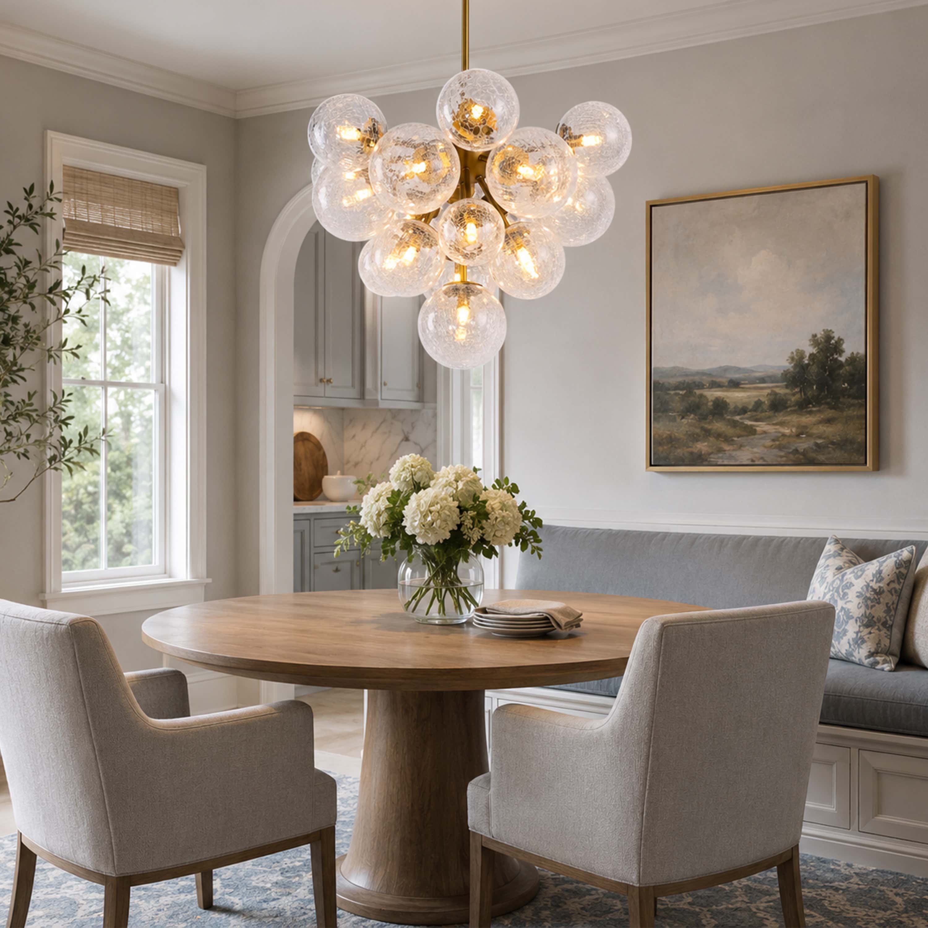 Elowen Crackled Glass Cluster Chandelier
