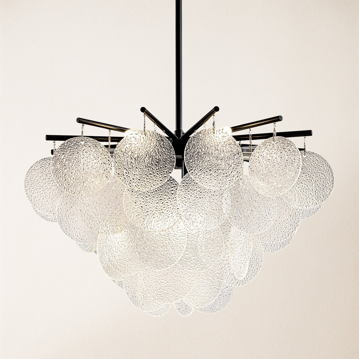 Velmora Glass Disc Tiered Chandelier 24"D