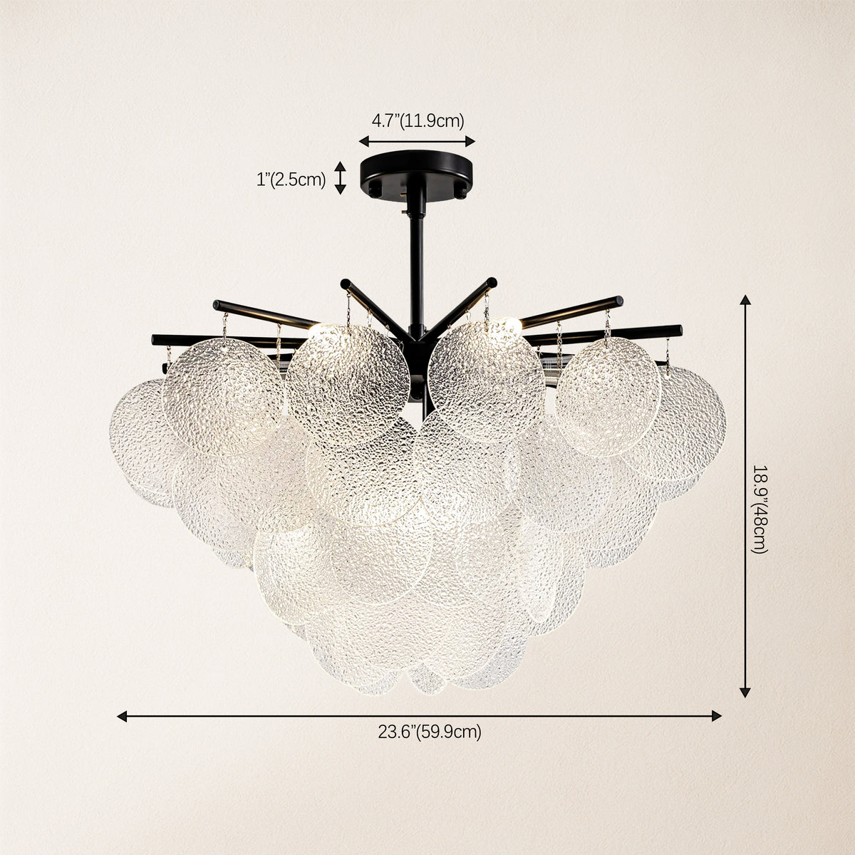 Velmora Glass Disc Tiered Chandelier 24"D