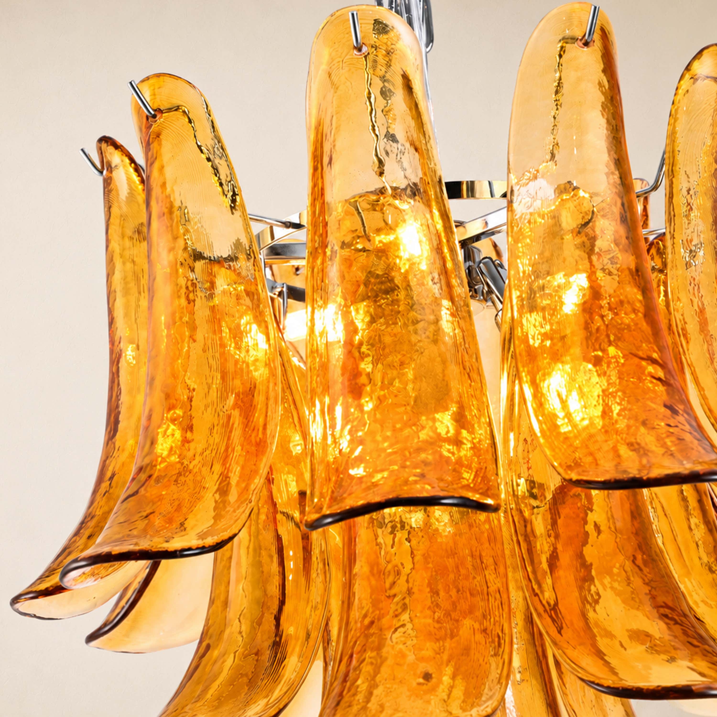 Nivelle Textured Glass Petal Chandelier 19.6"D