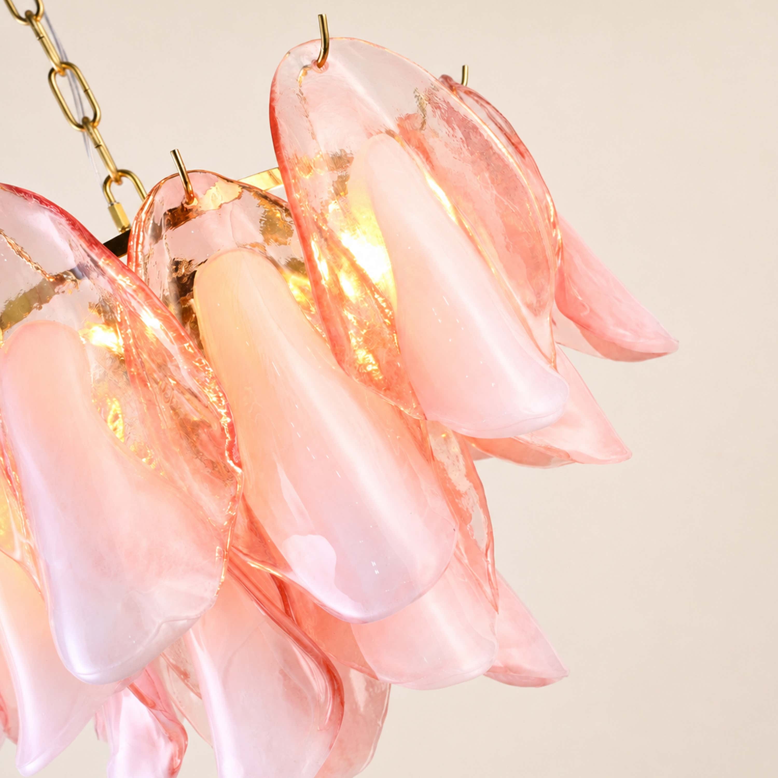 Nivelle Textured Glass Petal Chandelier 19.6"D