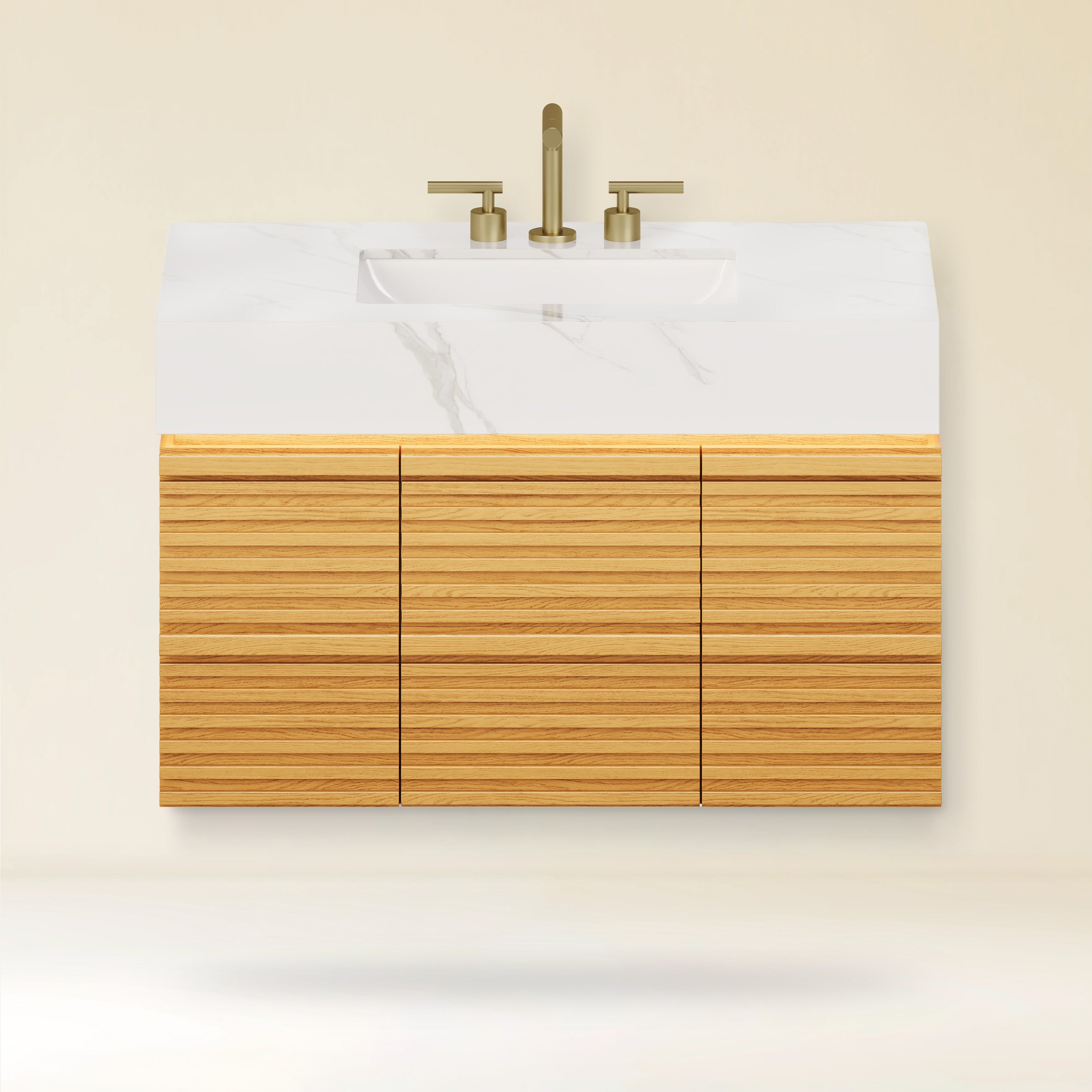 Isla Oak Bathroom Vanity 36"W