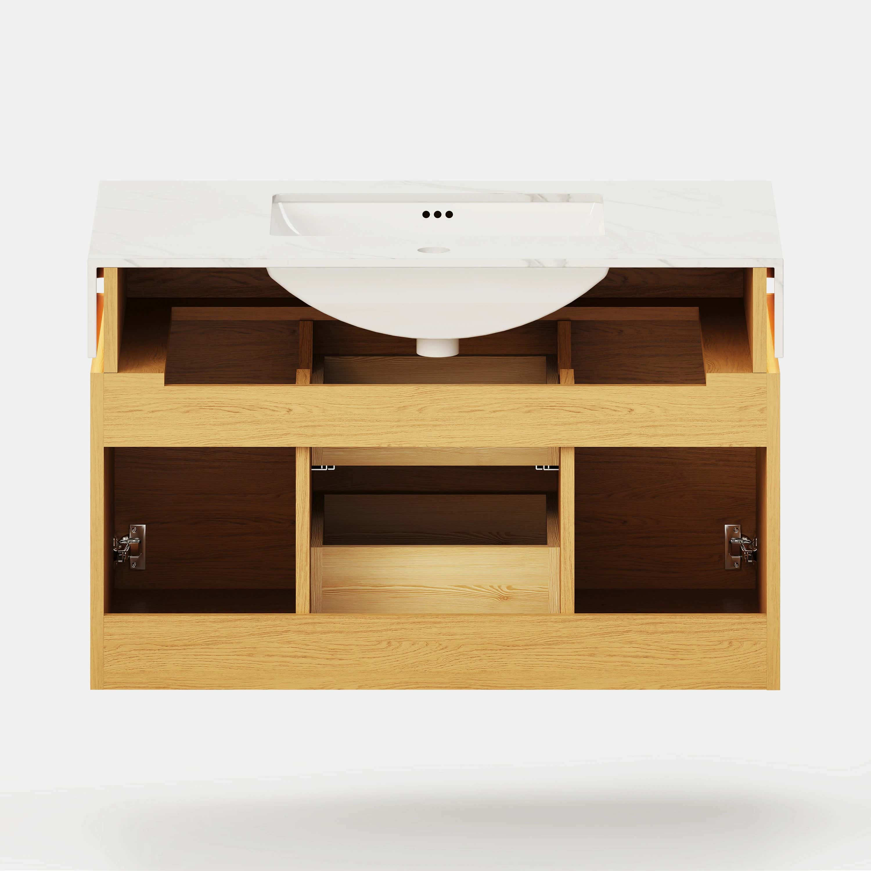 Isla Oak Bathroom Vanity 36"W