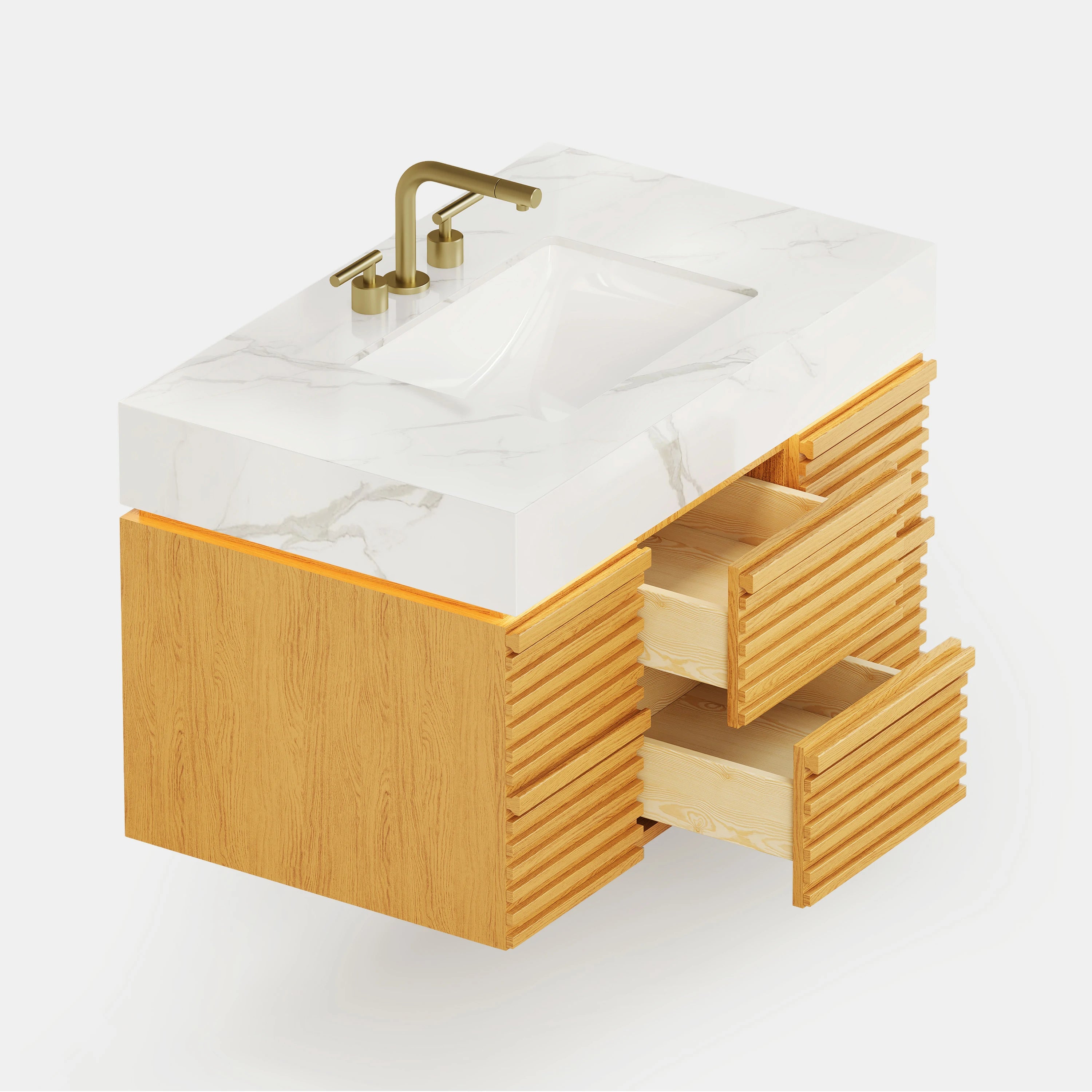 Isla Oak Bathroom Vanity 36"W