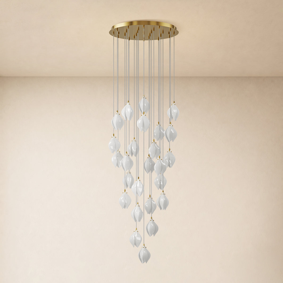 Veylune Ceramic Flower Cluster Chandelier 8"-48"D