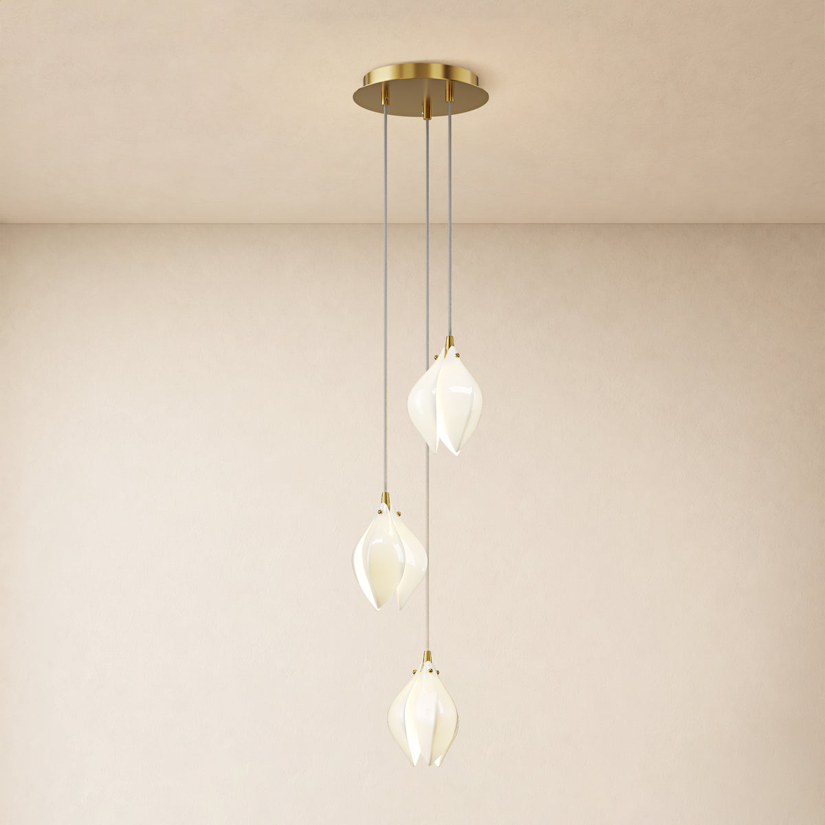 Veylune Ceramic Flower Cluster Chandelier 8"-48"D