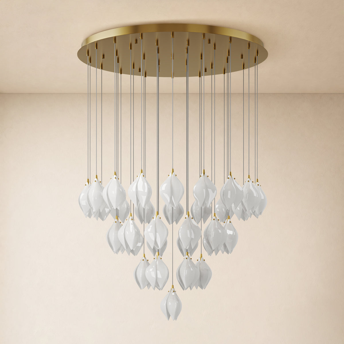 Veylune Ceramic Flower Cluster Chandelier 8"-48"D