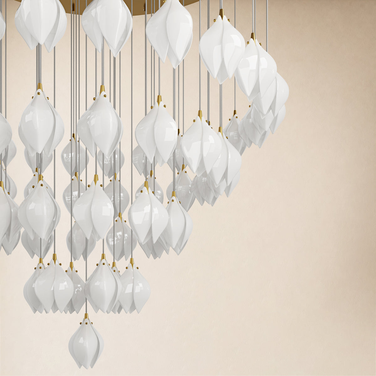 Veylune Ceramic Flower Cluster Chandelier 8"-48"D