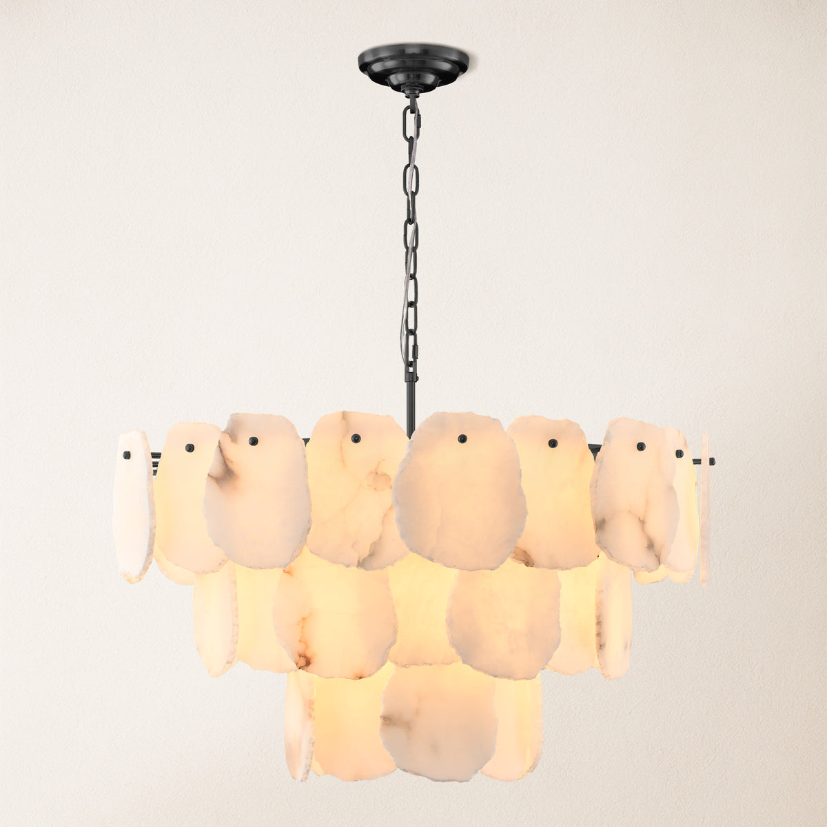 Moira Alabaster Multi-Tier Round Chandelier 32"D