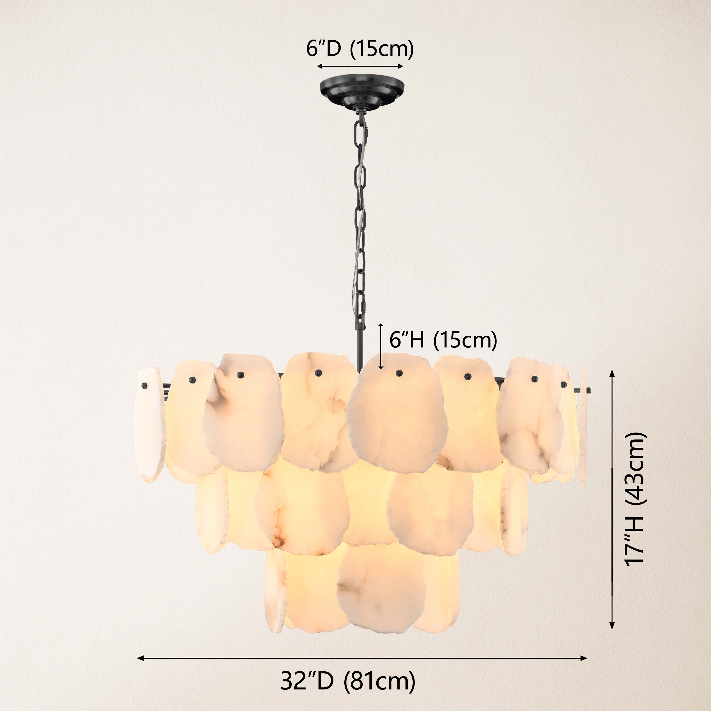Moira Alabaster Multi-Tier Round Chandelier 32"D