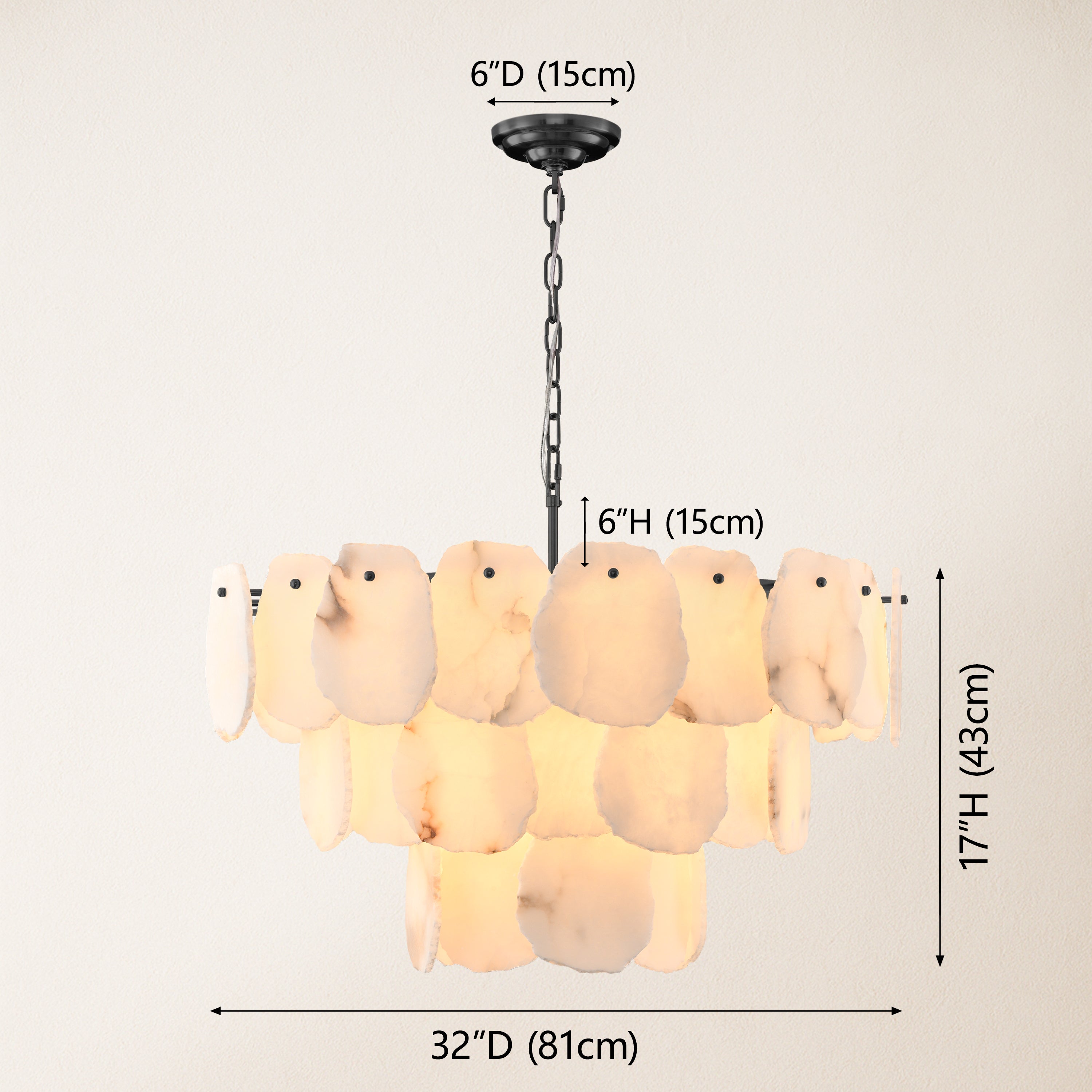 Moira Alabaster Multi-Tier Round Chandelier 32"D