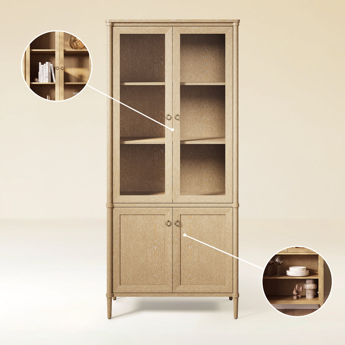 Maison Bookcase with Cabinet 36"W