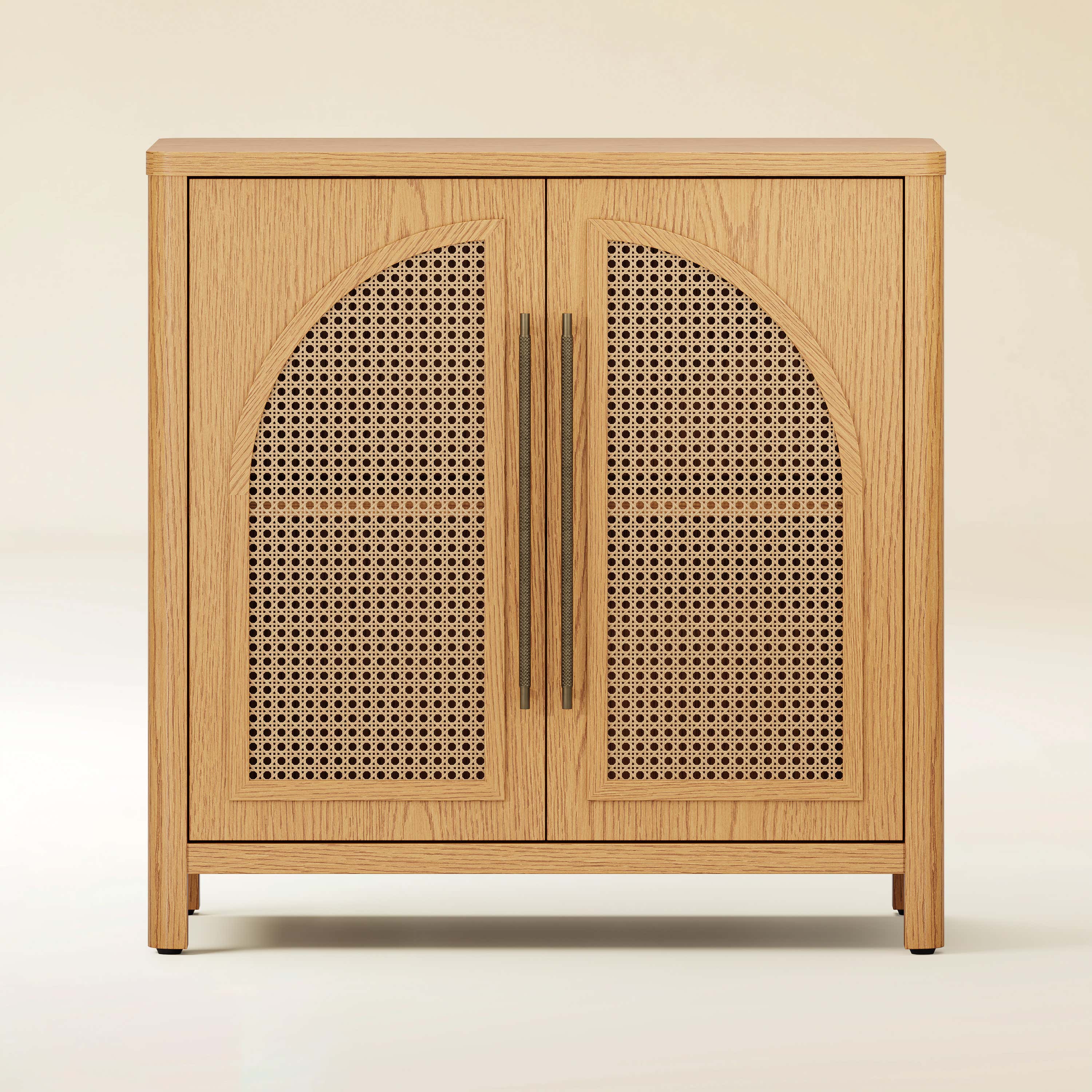 Arden Cane 32“ Oak Storage Cabinet