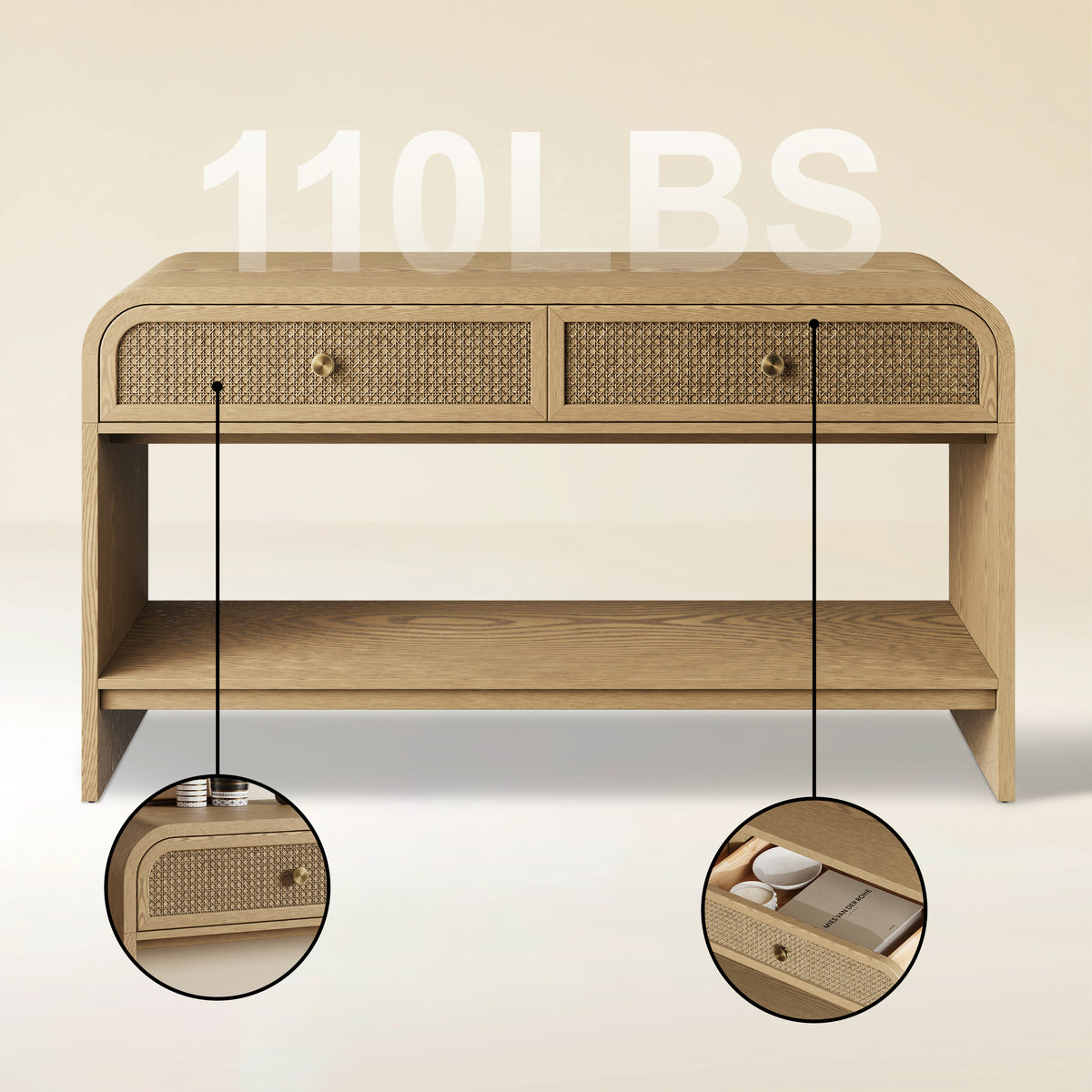 Vellore Console Table with Drawers 54"