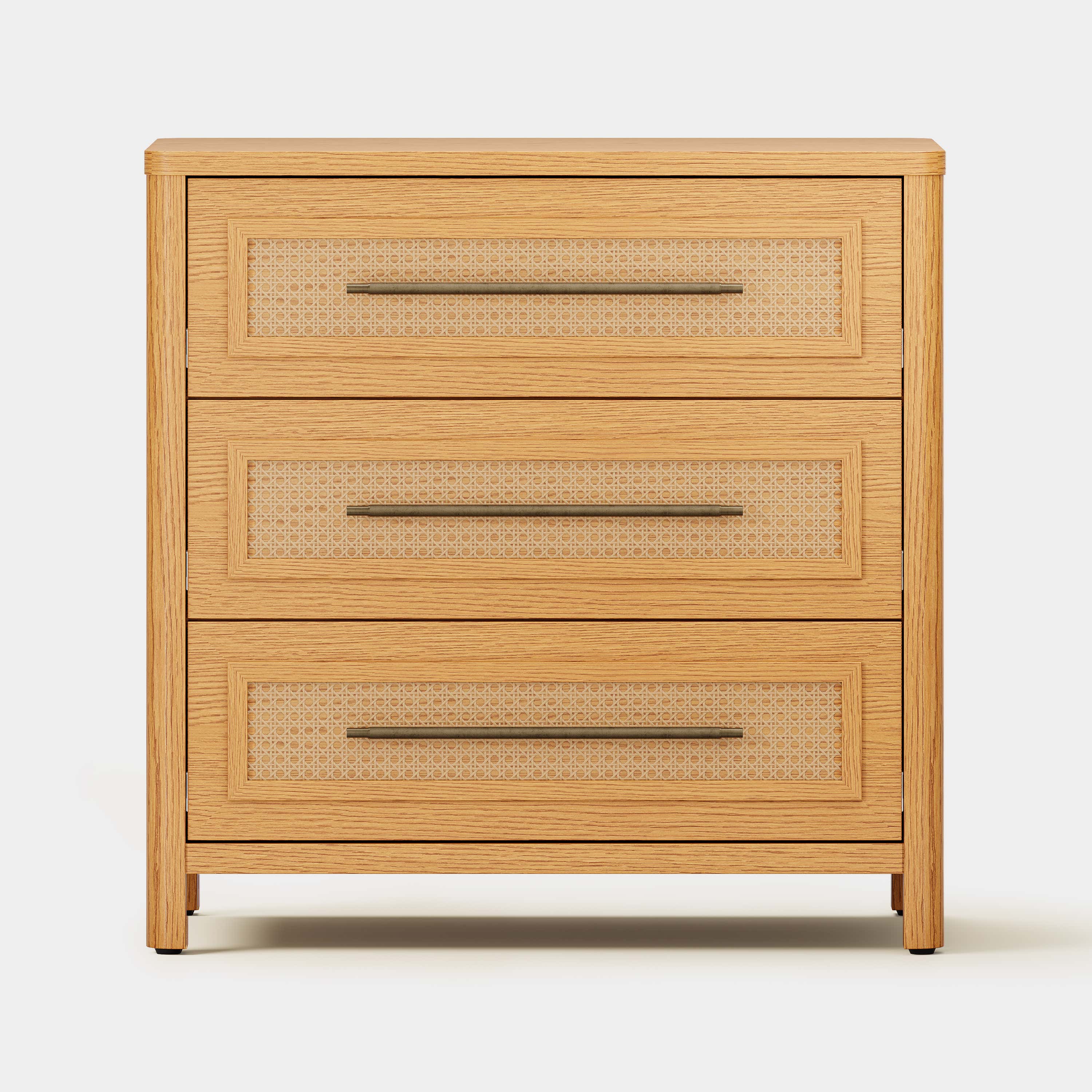 Arden Cane 32" Oak 3-Drawer Chest