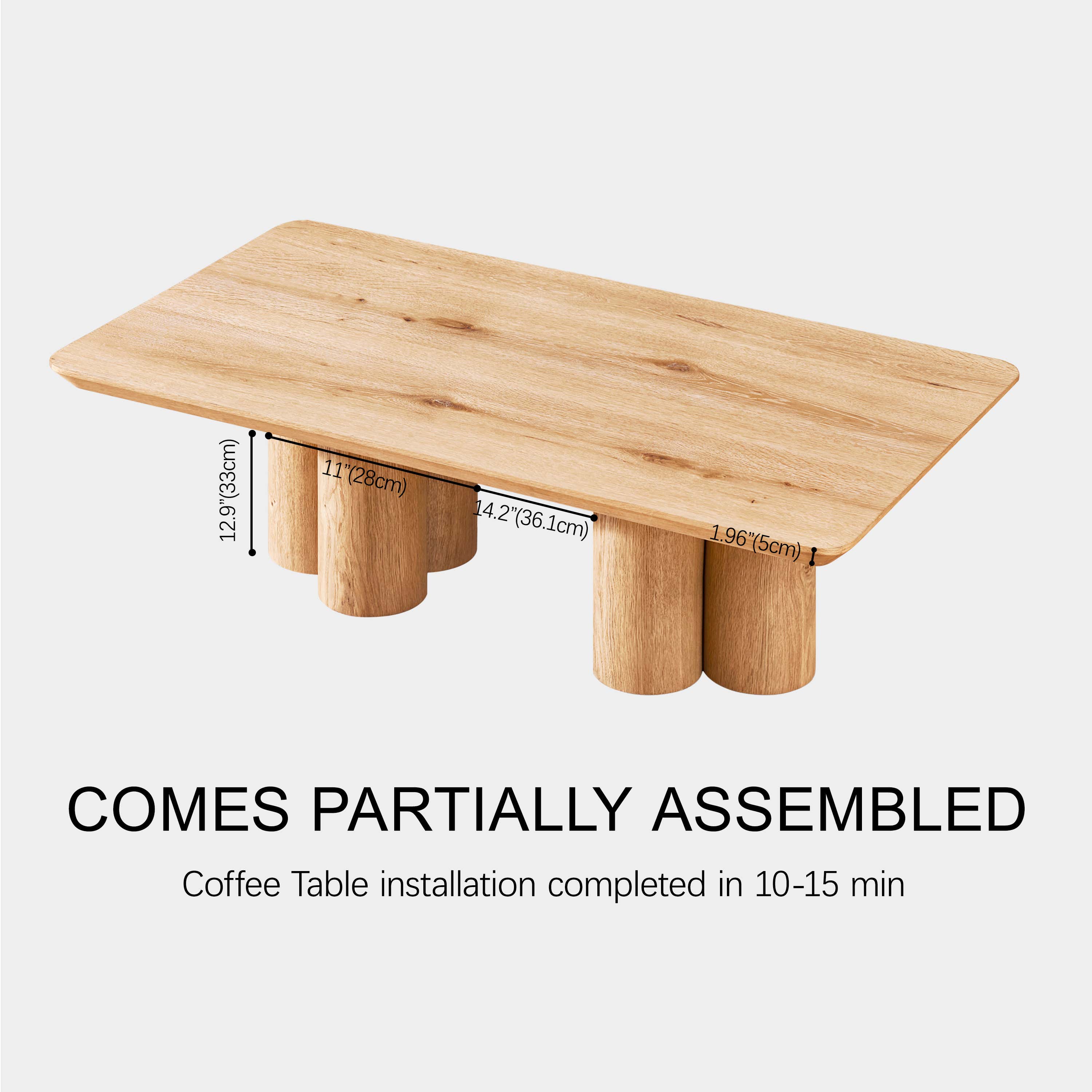 Colonna 47" Oak Coffee Table