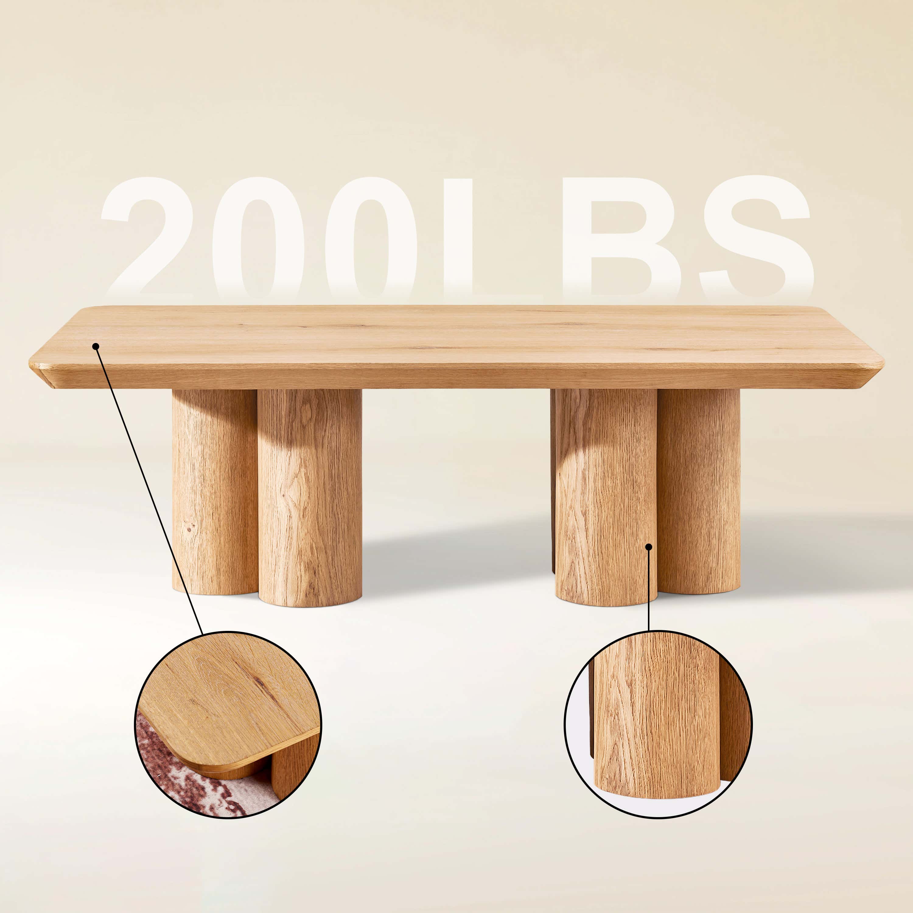 Colonna 47" Oak Coffee Table