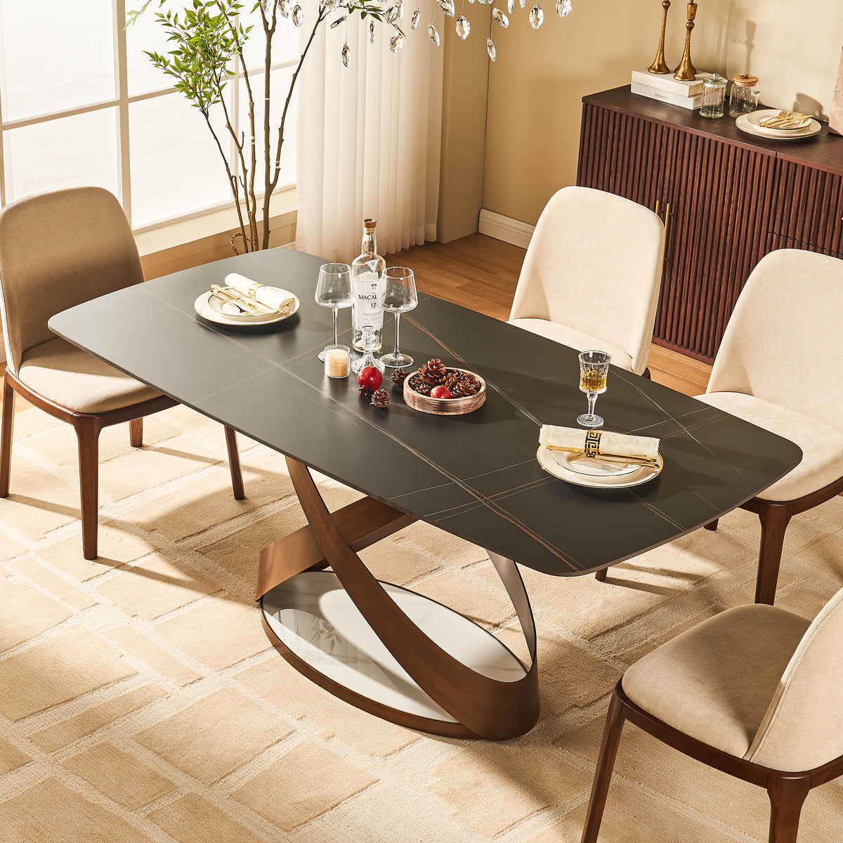 Koda Sintered Stone Rectangular Dining Table 71"