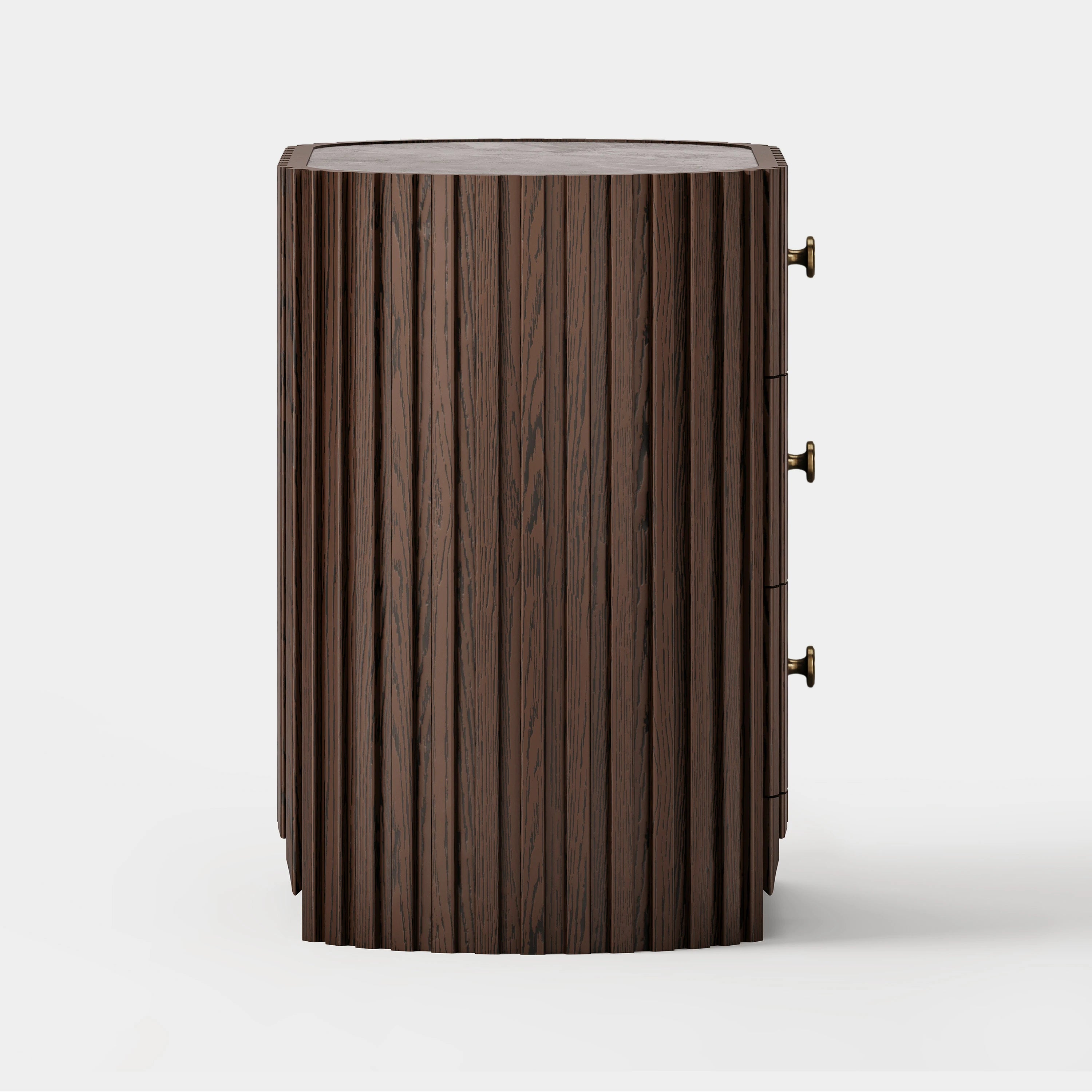 Sinclair Fluted Stone Nightstand