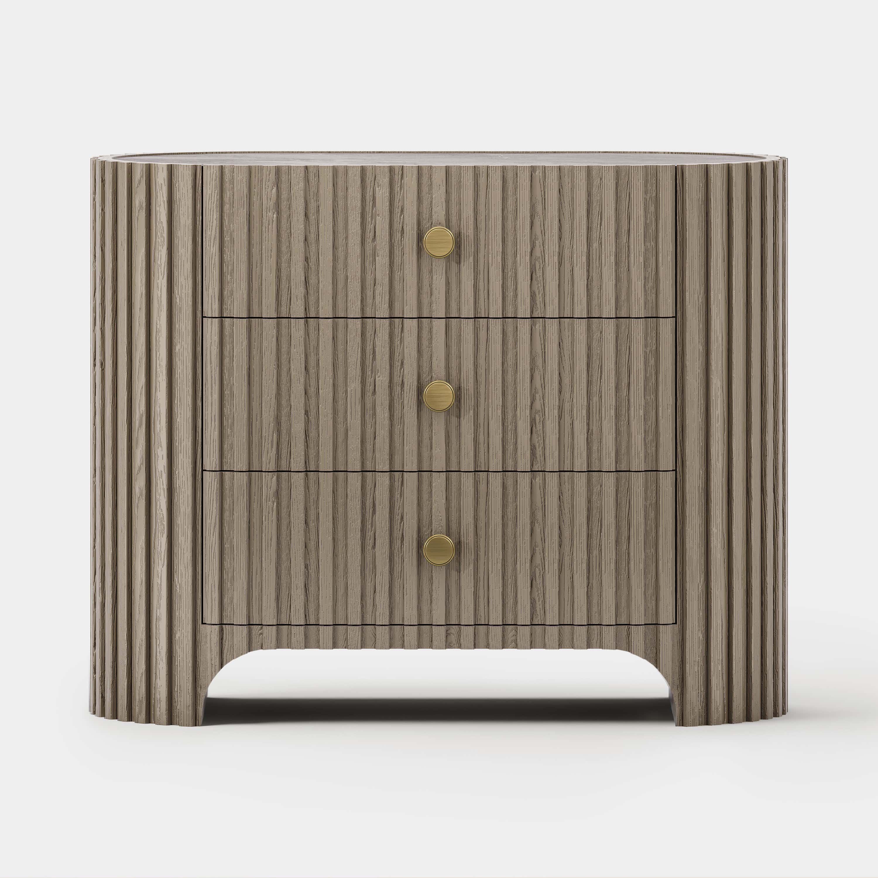 Sinclair Fluted Stone Nightstand 30"W