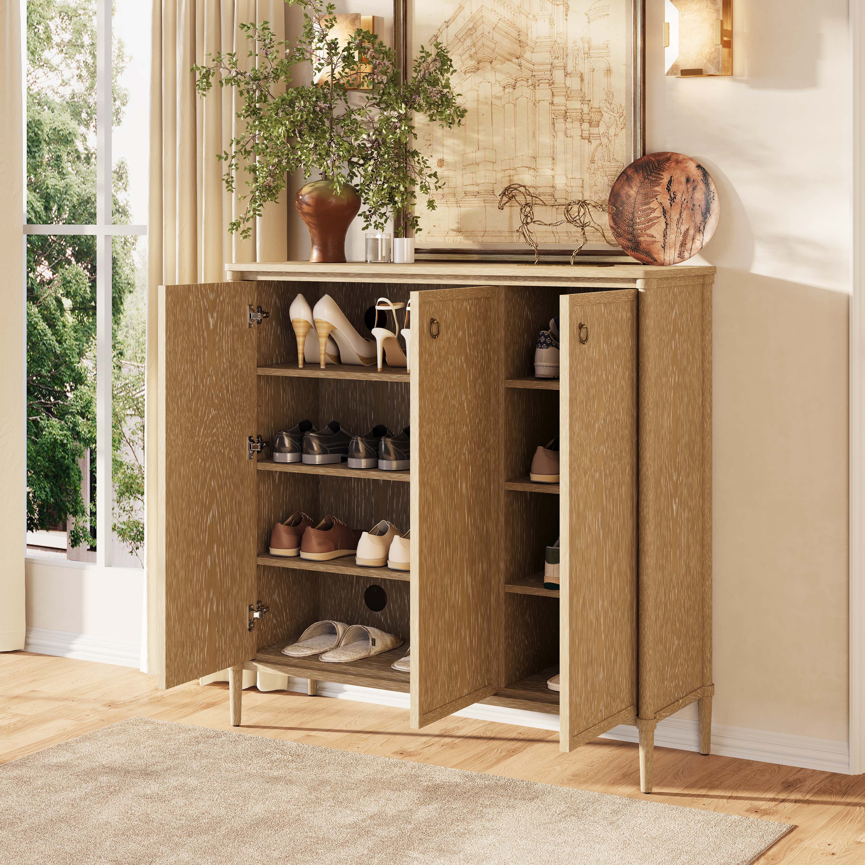 Maison Oak Shoe Storage Cabinet