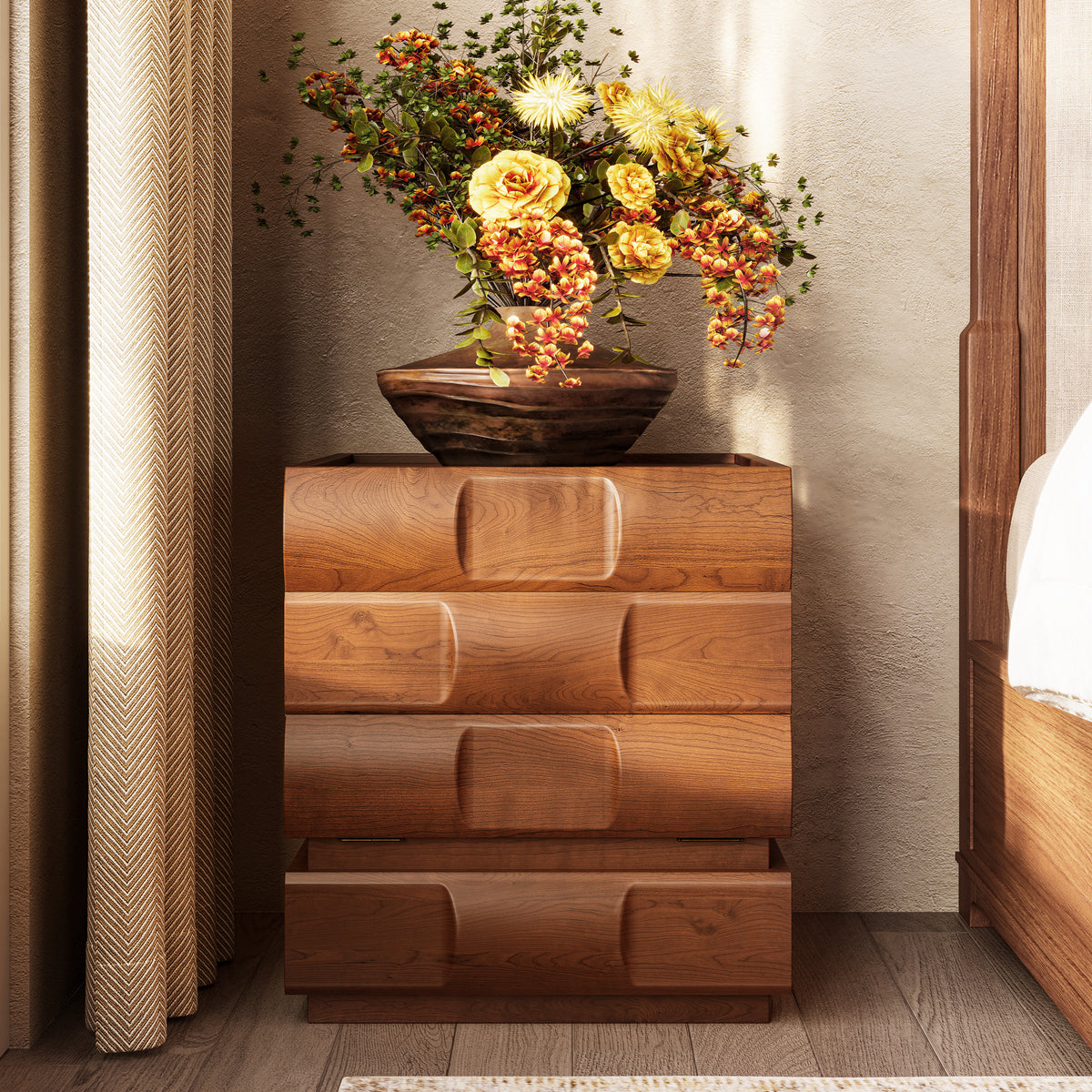 Terra Cube Emboss Nightstand 18”