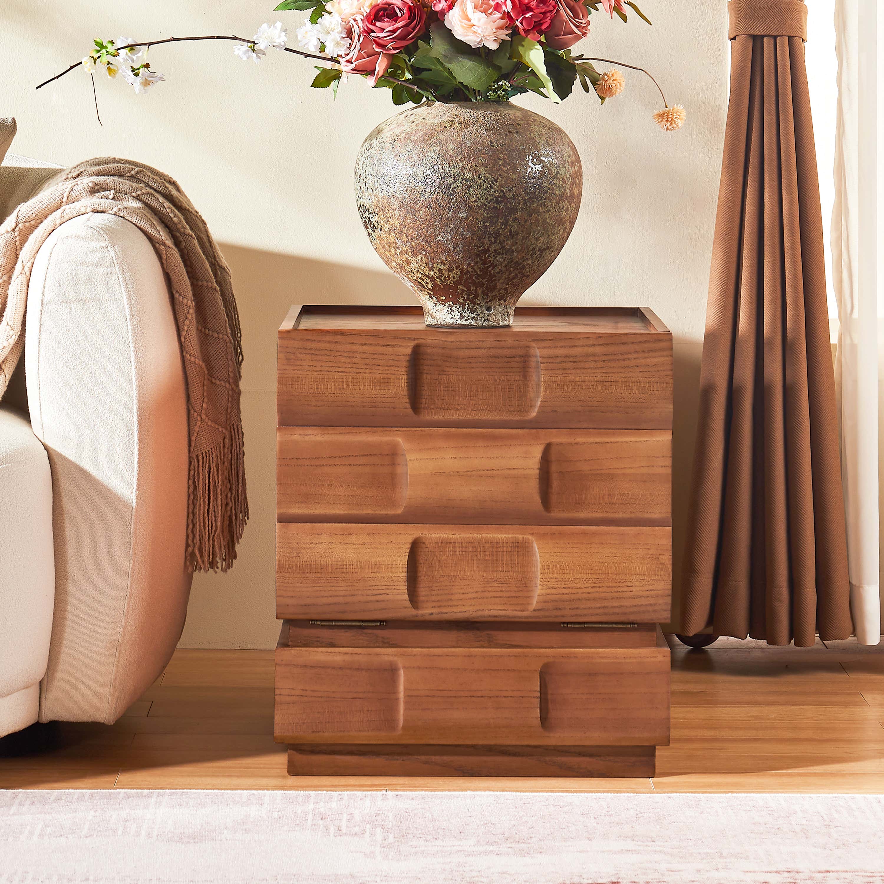 Terra Cube Emboss Nightstand 18”