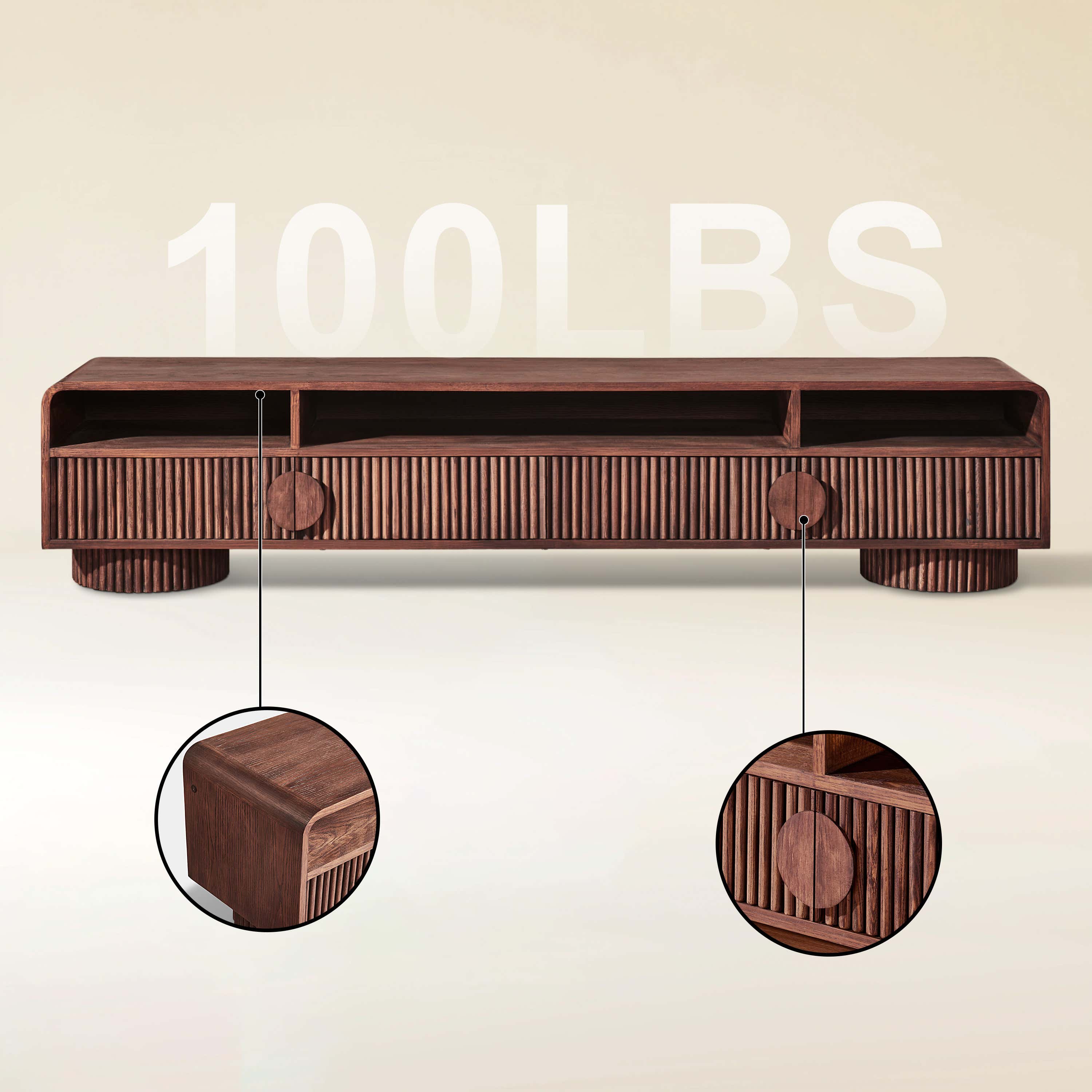 Doric Media Console 83"W