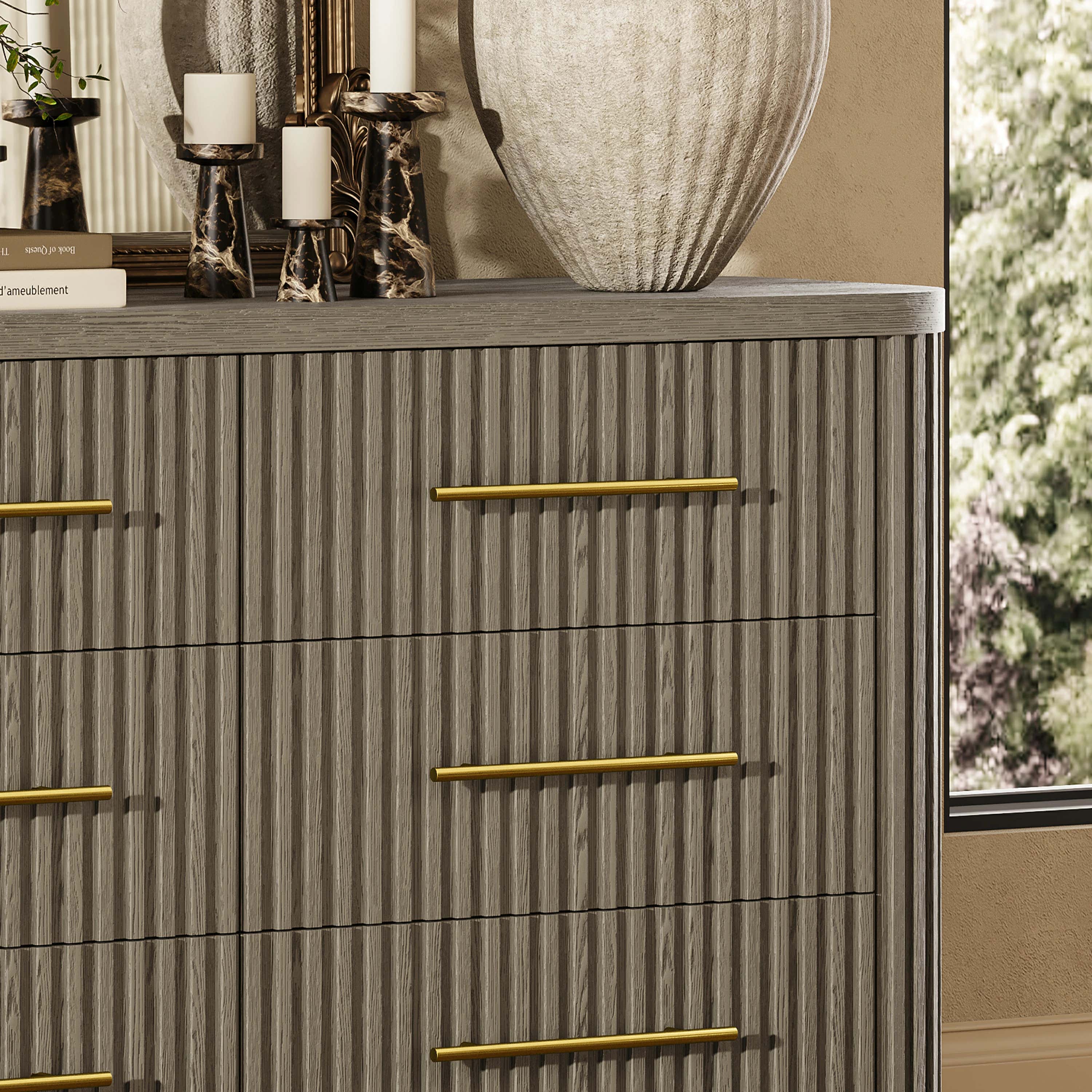 Sinclair Fluted 6-Drawer Chest 60"W