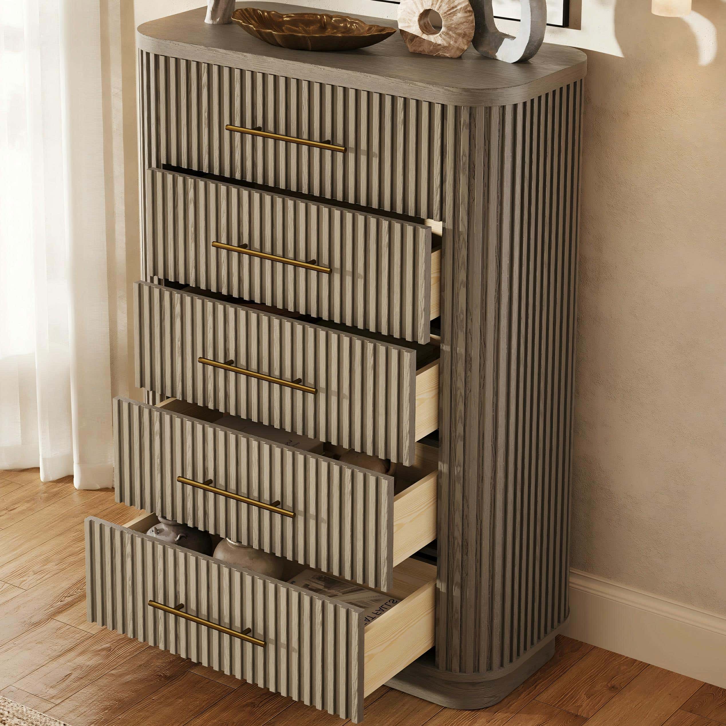 Sinclair Fluted 5-Drawer Chest 39"W