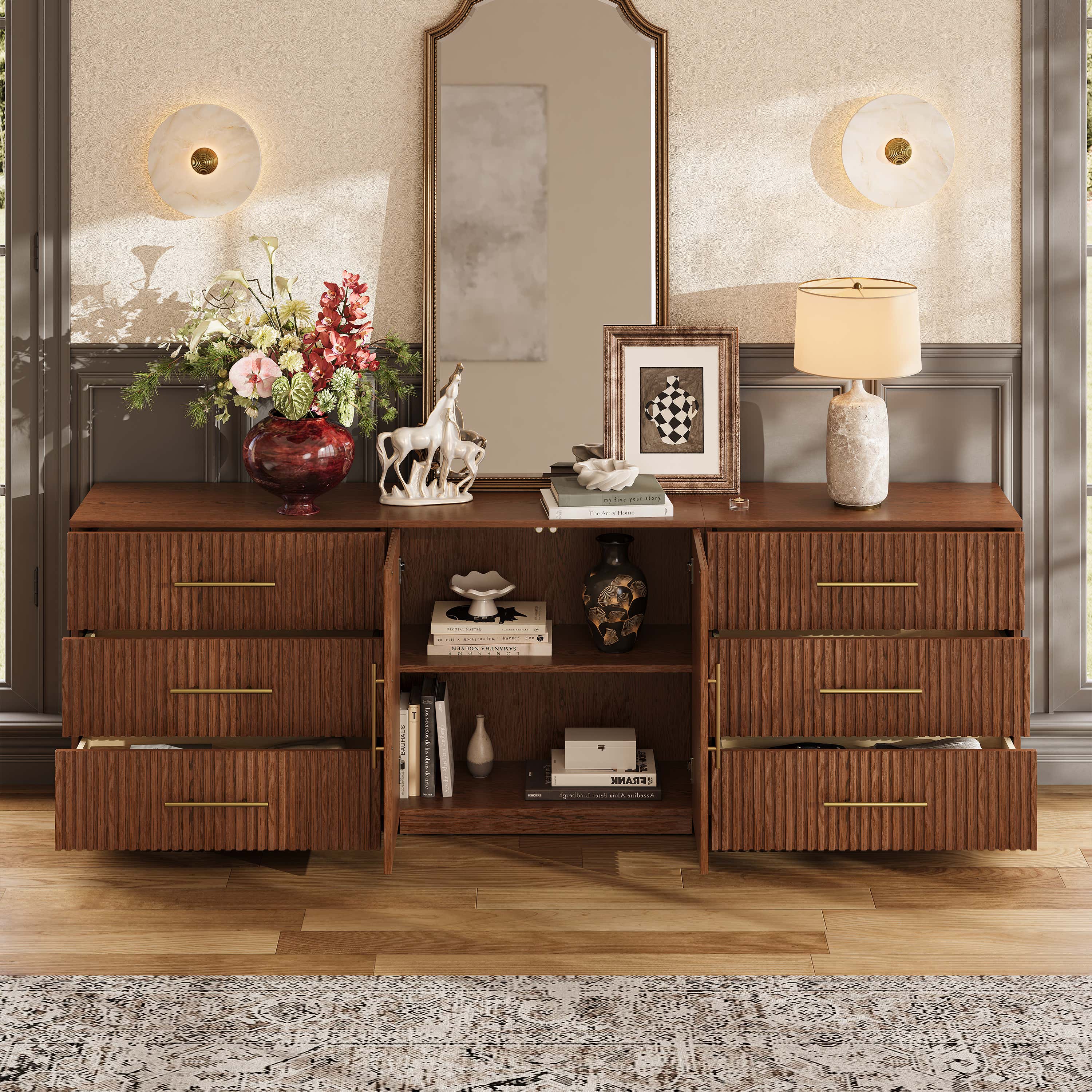 Holt Oak Modular Media Console (Set of 3)